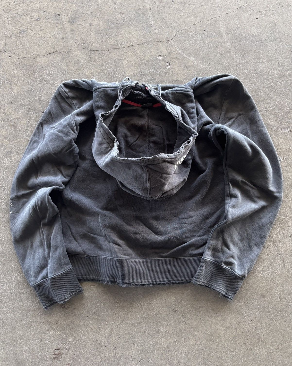 If Six Was Nine × Japanese Brand × Le Grande Bleu (L.G.B.) 2000s Buckaro Poem Faded Black Zip Up Hoodie Size US L / EU 52-54 / 3 - 8 Thumbnail