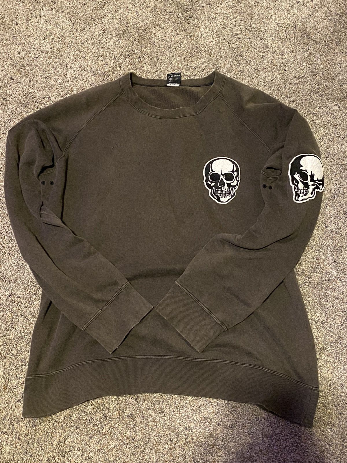 image of Number N Ine Ss04 Number (N)Ine Double Skull Crewneck in Brown, Men's (Size Large)