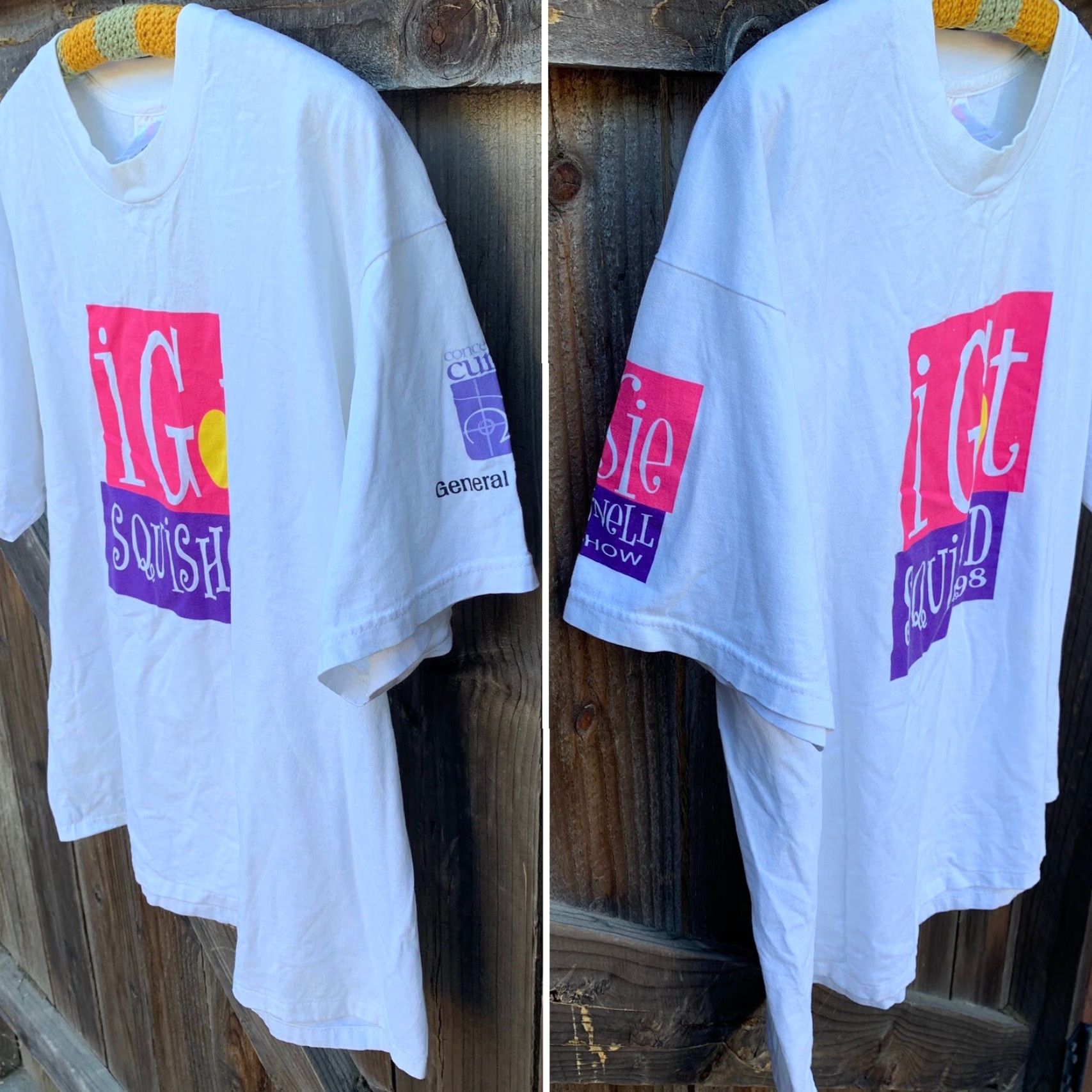 Vintage VINTAGE Best XL White I Got Squished The Rosie O’Donnell Show ’98 T-Shirt Concept Cure GM XL Unisex Graphic Tee 1990s Size US XL / EU 56 / 4 - 3 Thumbnail