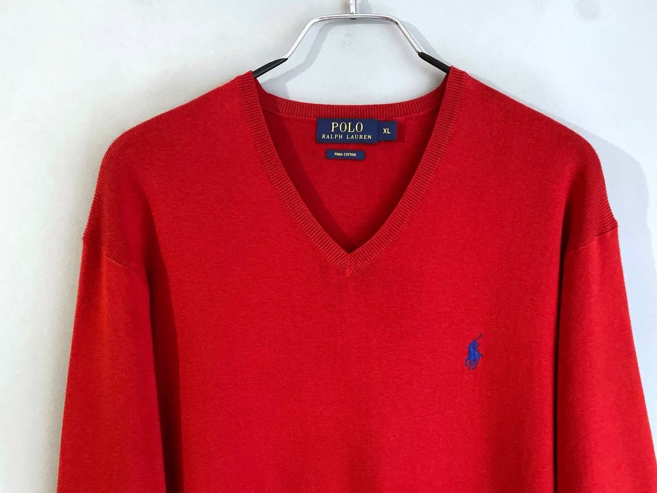 Polo Ralph Lauren Polo Ralph Lauren Men's V-Neck Red Knit Jumper Sweater, XL Size US XL / EU 56 / 4 - 4 Thumbnail