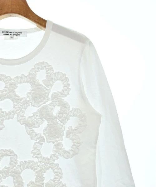 Comme des Garcons Comme Des Garcons White floral pleated long-sleeve T-shirt Size S / US 4 / IT 40 - 3 Thumbnail
