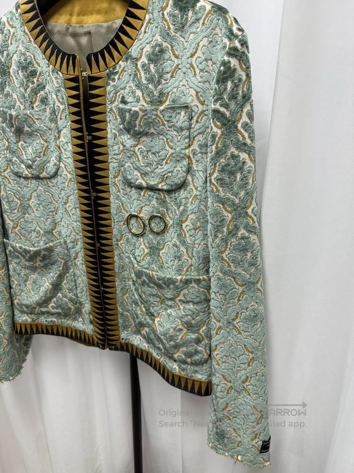Comme des Garcons velvety jacquard jacket with zigzag detailing. Size US M / EU 48-50 / 2 - 2 Thumbnail