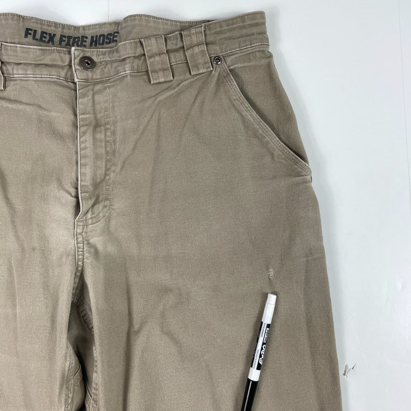 Vintage Duluth Pants Mens 38 x 32 Beige Flex Fire Hose Canvas Carpenter Relaxed Workwear Jeans Cargo style/Carpenter Casual Workwear Mens Beige 38x32 Size US 38 / EU 54 - 3 Thumbnail