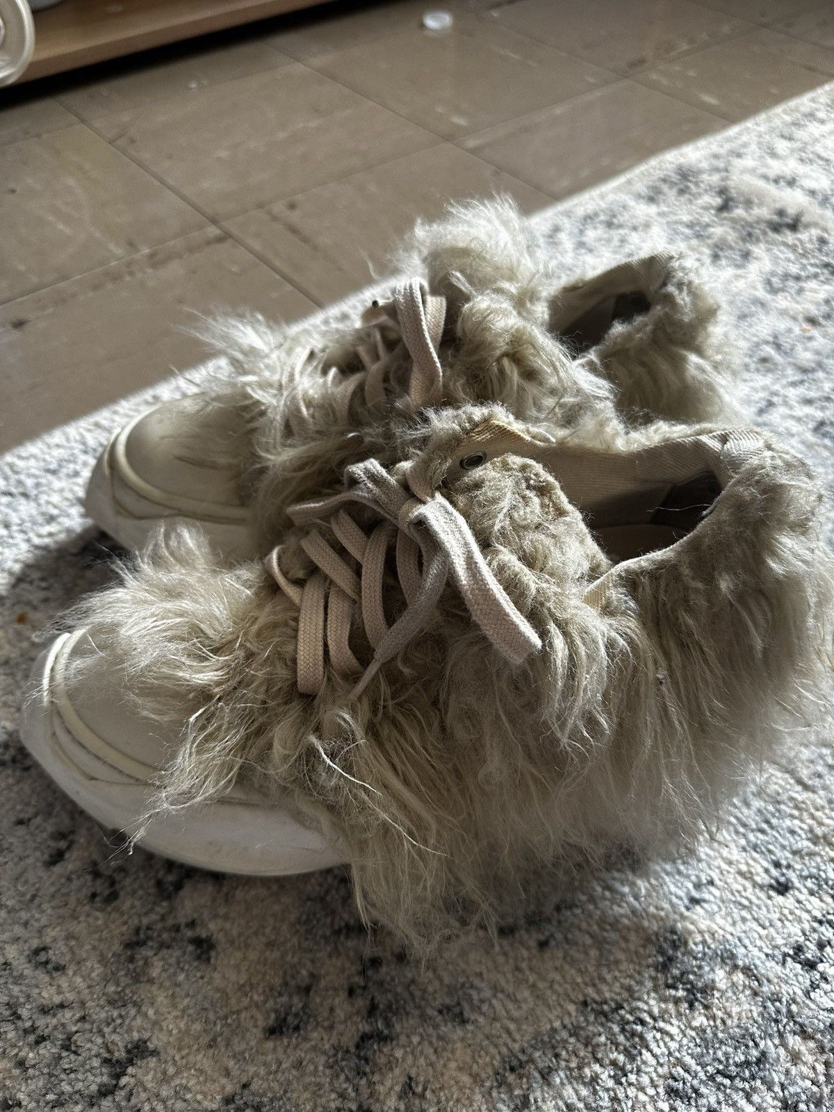Rick Owens Rick Owen DRKSHDW Yeti Fur ECRU Size 7.5/ 37.5 EU Size US 7.5 / IT 37.5 - 3 Thumbnail
