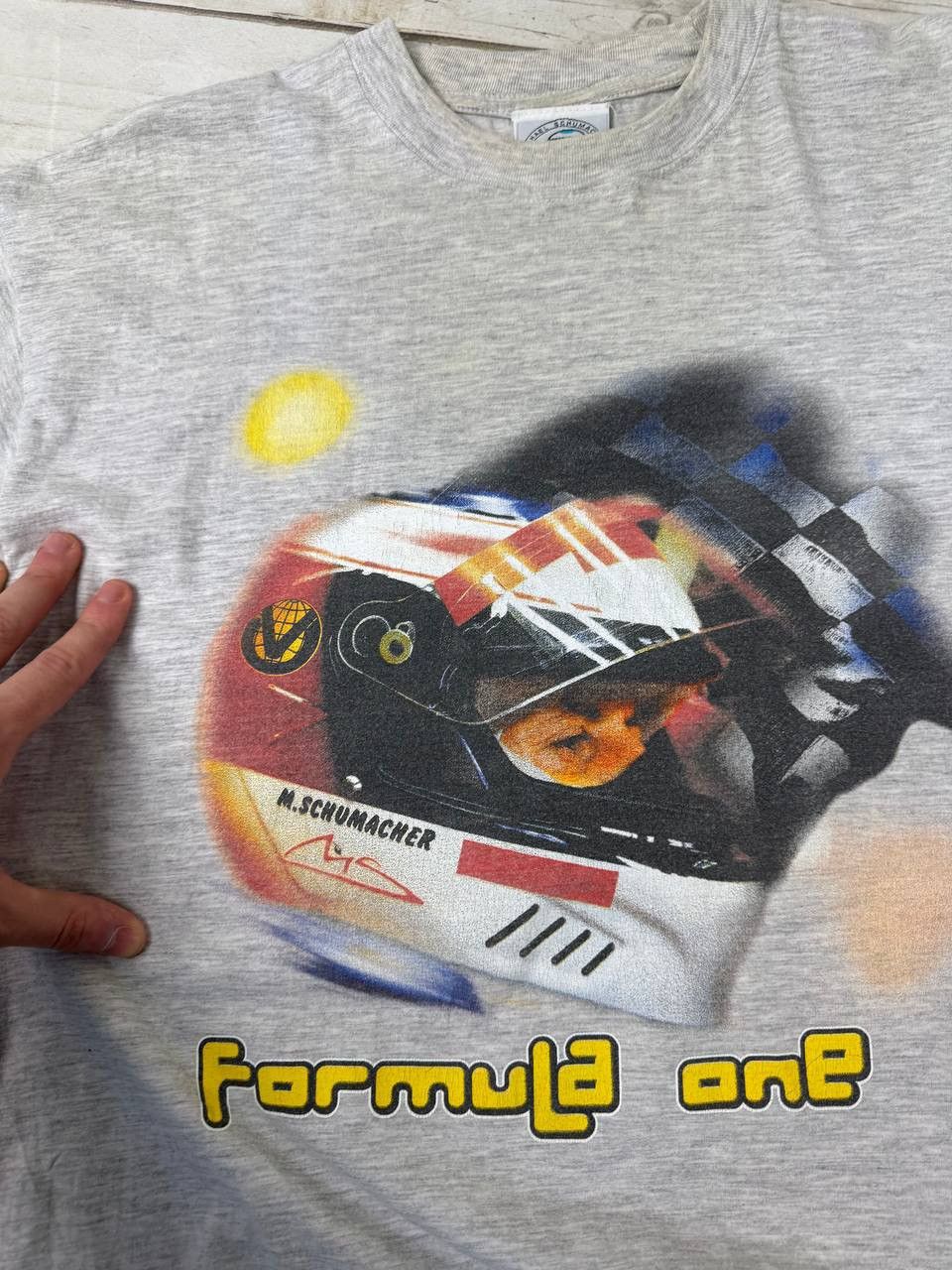 Formula 1 Vintage Michael Schumacher Formula 1 Racing T Shirt 90s Size US L / EU 52-54 / 3 - 9 Thumbnail