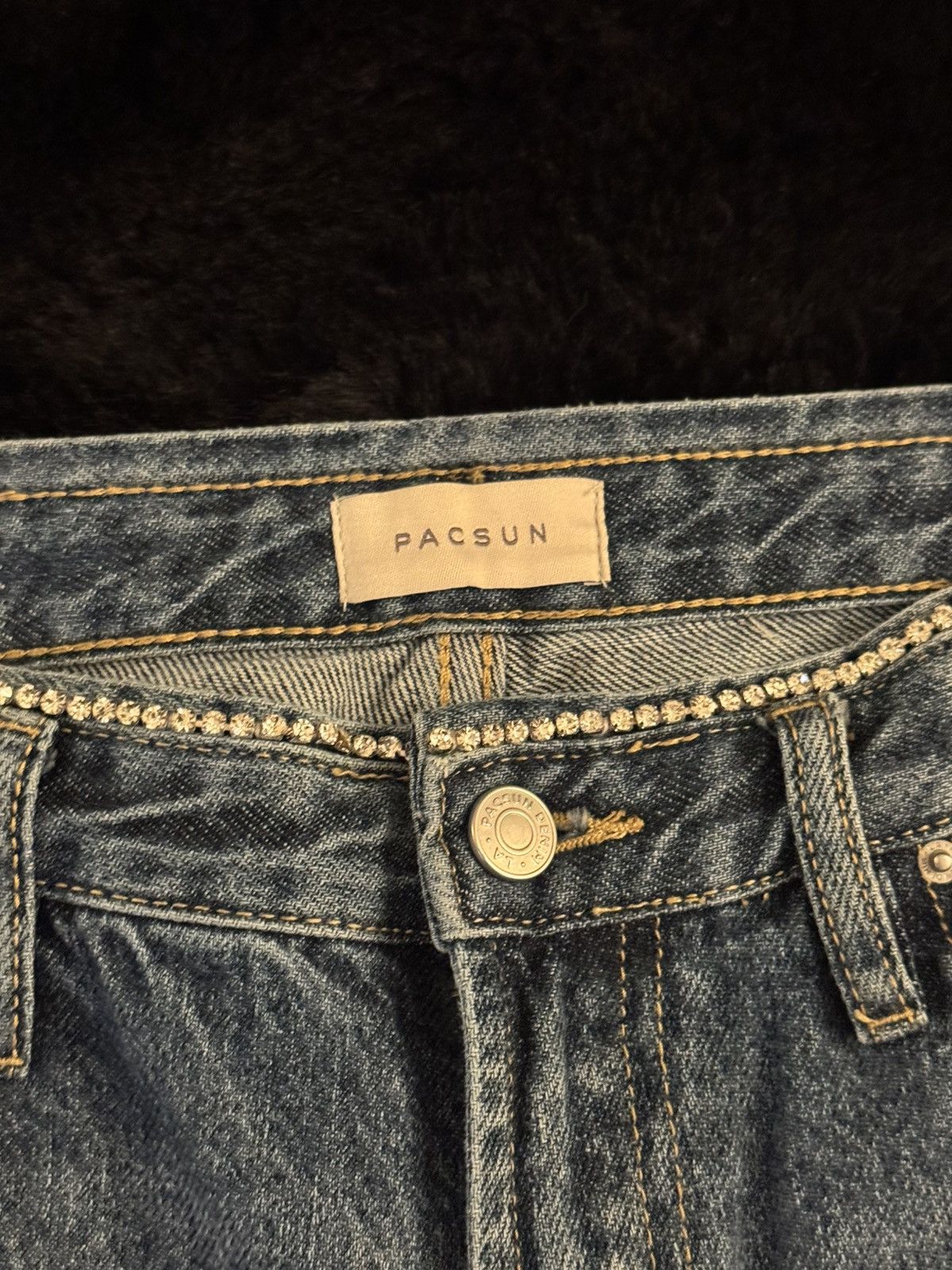 Pacsun PacSun Rhinestone Waistband 90s straight Jeans Size 26" / US 2 / IT 38 - 3 Thumbnail