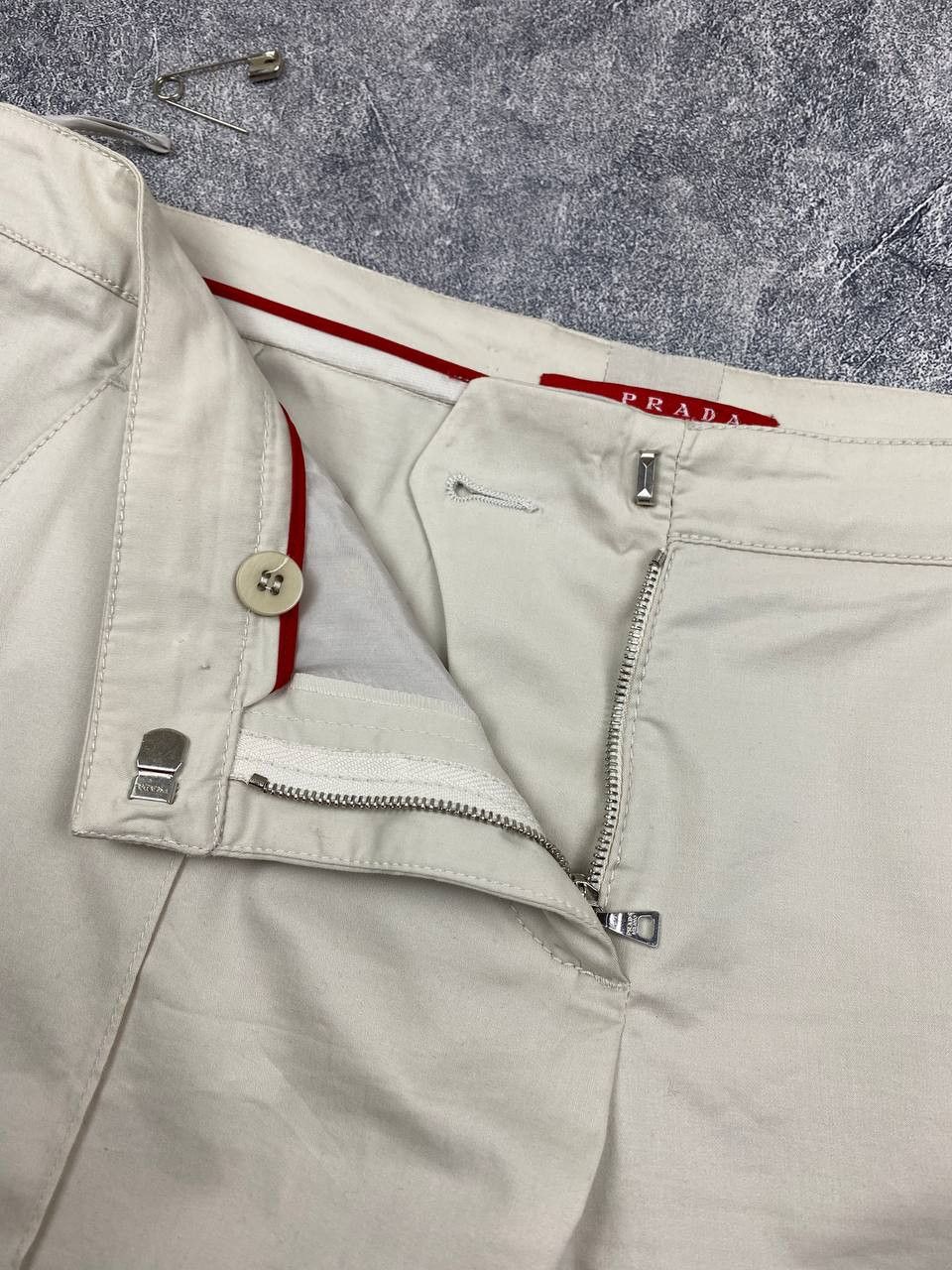 Prada Vintage Prada Beige Cropped Stretch Women's Pants Size 34" / US 12 / IT 48 - 8 Thumbnail