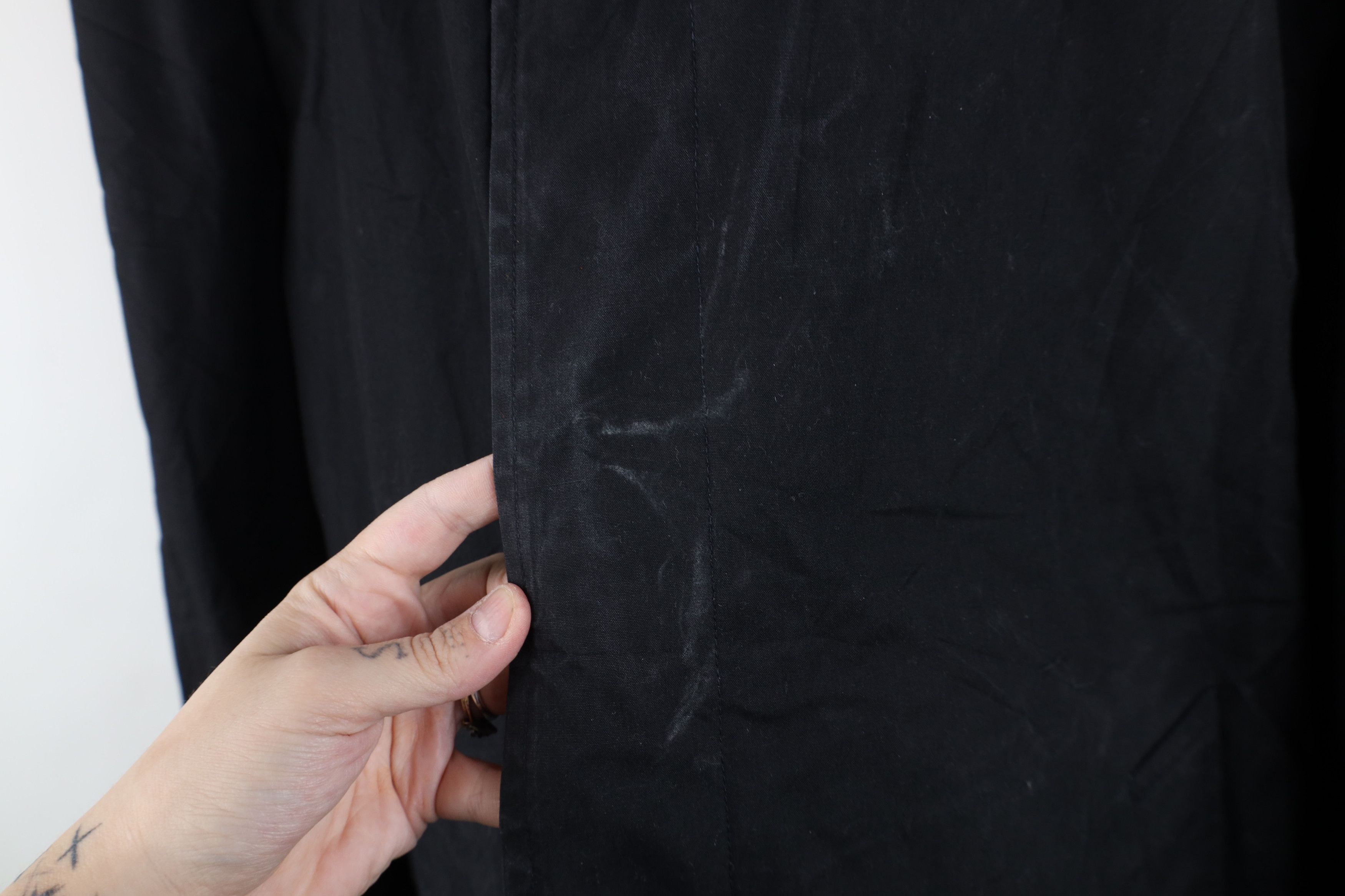 Vintage Vintage 70s Streetwear Mohair Lined Trench Coat Black USA Size US XL / EU 56 / 4 - 4 Thumbnail