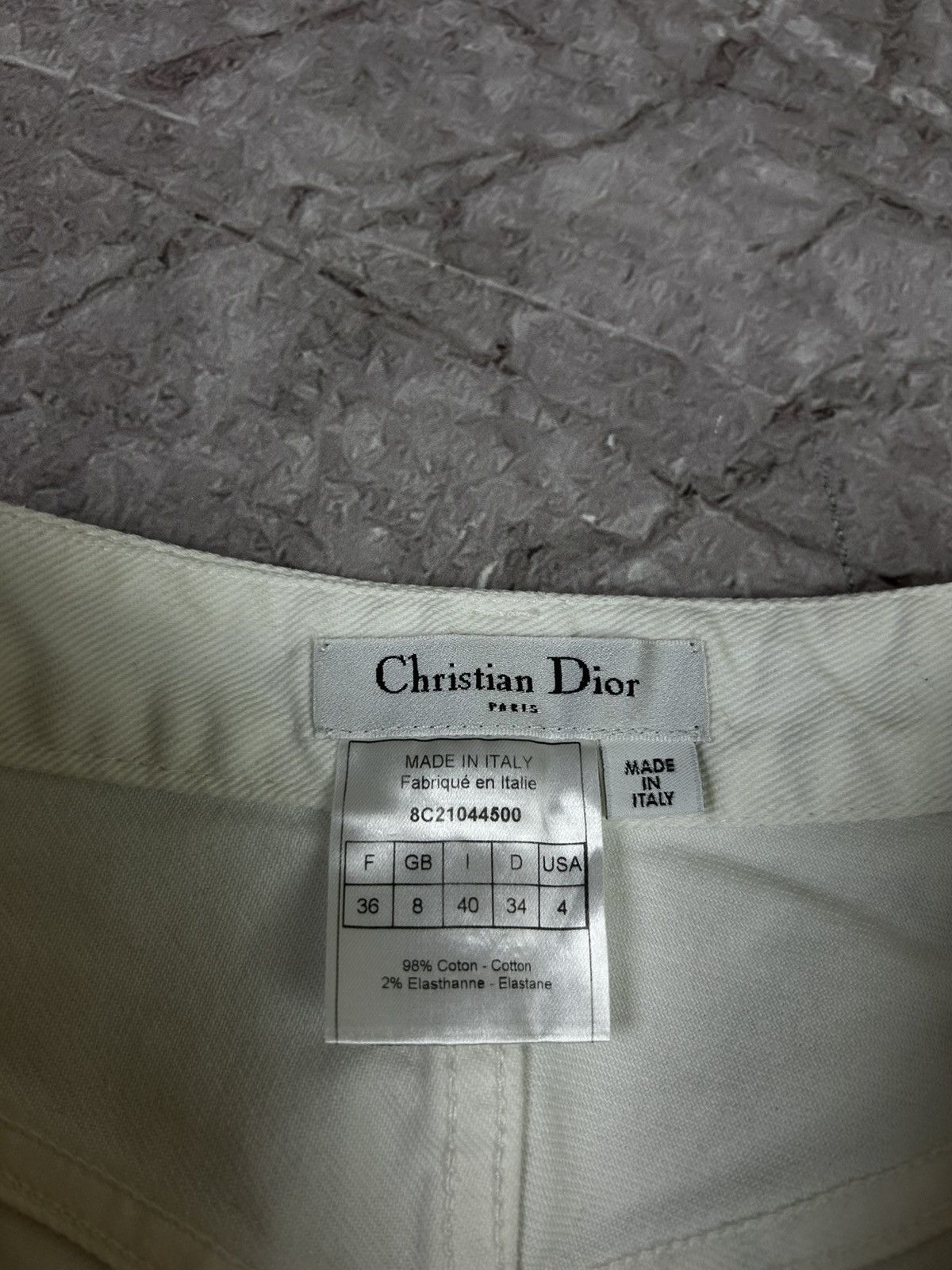 Christian Dior Monsieur × Dior Christian Dior Boutique White Cotton Pants Made In Italy Size 27" / US 4 / IT 40 - 8 Thumbnail