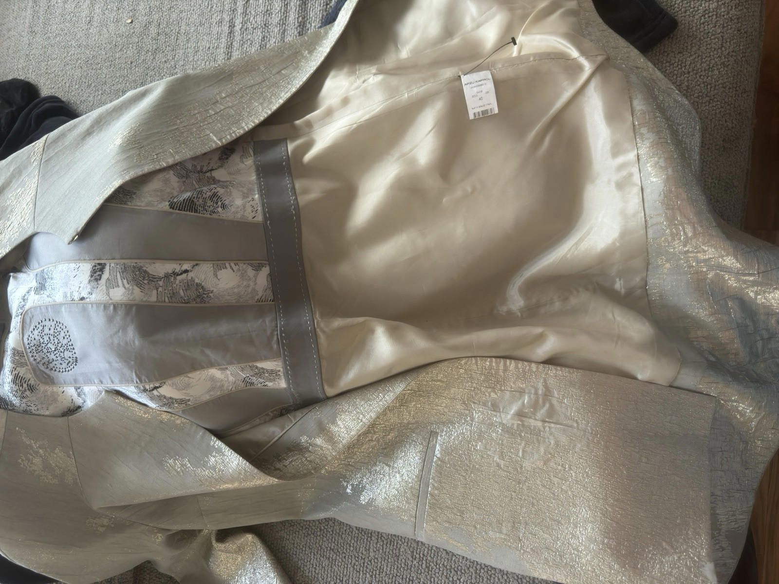 Other Arzu Kaprol Silver Golden Blazer Jacket Sz 40/S Size S / US 4 / IT 40 - 5 Thumbnail
