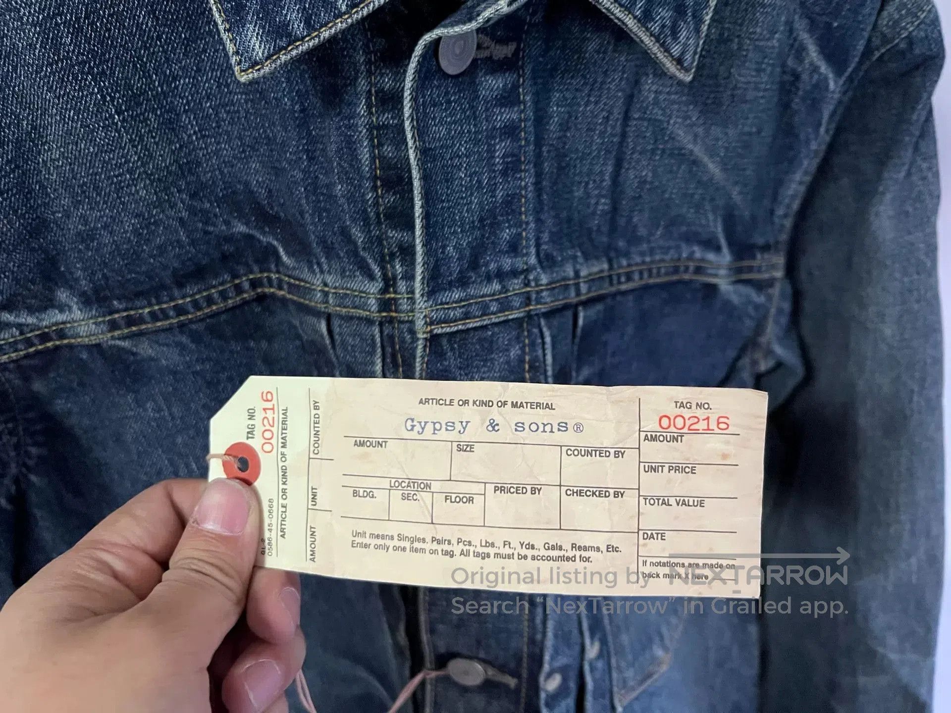 Japanese Brand Gypsy&sons Washed Denim Jacket. Size US L / EU 52-54 / 3 - 5 Thumbnail