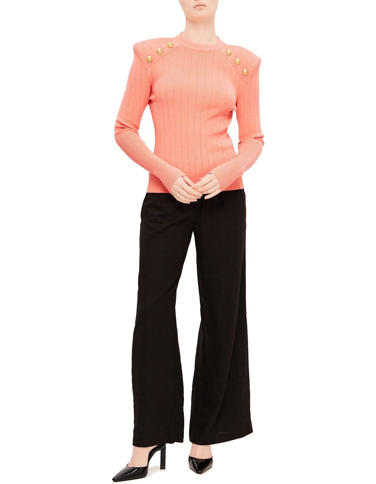 Balmain o1y0625 Sweater in Salmon Pink Size M / US 6-8 / IT 42-44 - 5 Thumbnail