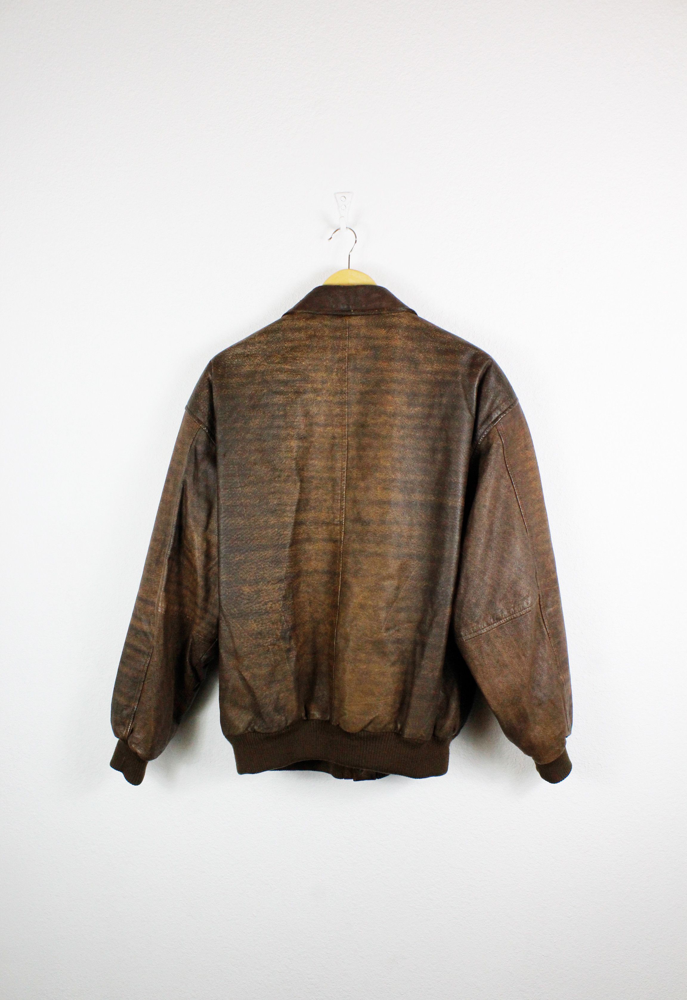 Vintage Vintage Sharper Image USA Enterprise Flight Leather Jacket Size US XL / EU 56 / 4 - 7 Thumbnail