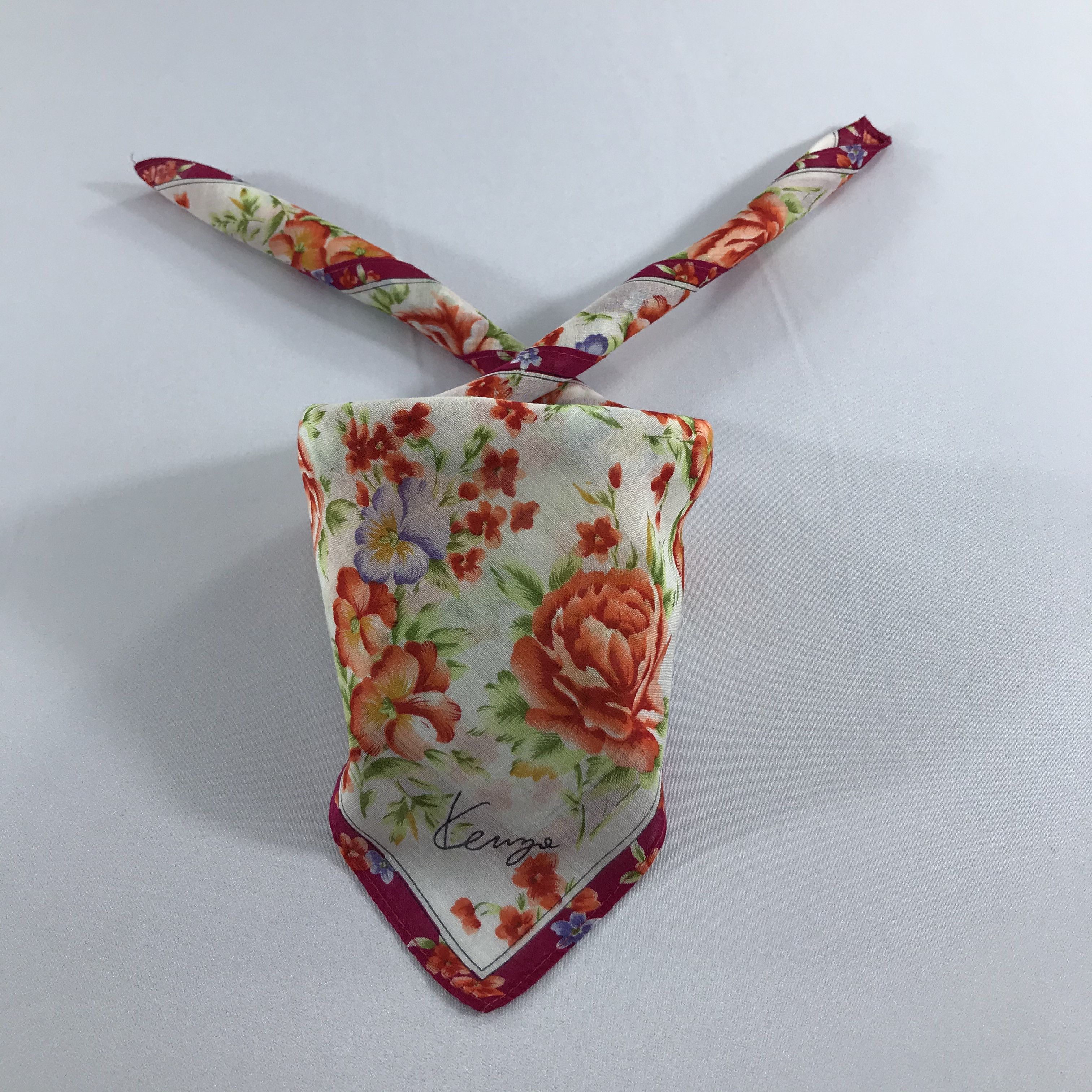 Kenzo Kenzo Floral Handkerchief Neckerchief Bandana H1185 Size ONE SIZE - 1 Thumbnail