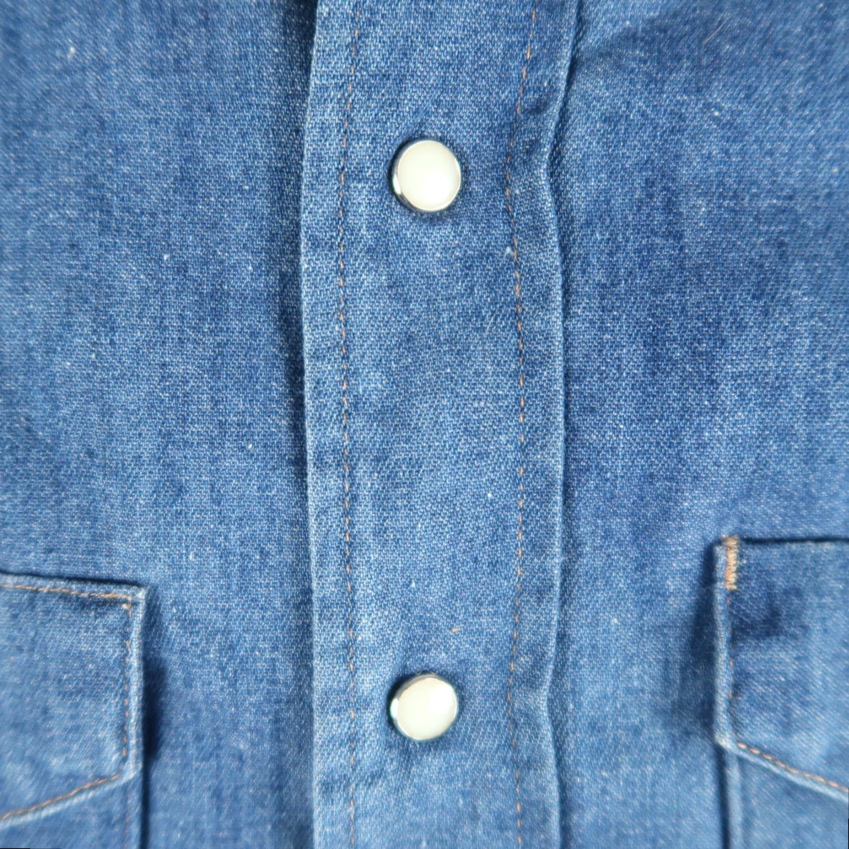JCPenney VINTAGE JC Penney Denim Pearl Snap Western Shirt S Adult Small Blue Cotton Lined 80s Western Mens Size US S / EU 44-46 / 1 - 4 Thumbnail