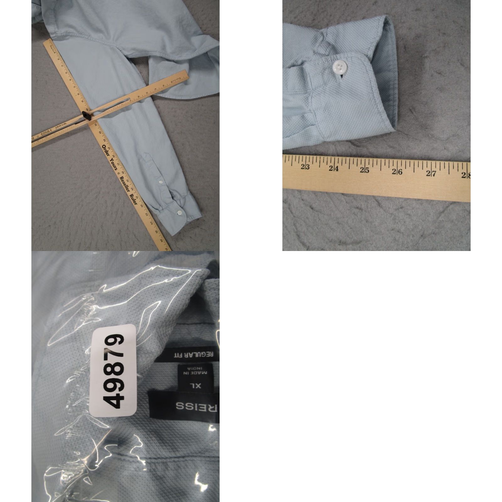 Reiss Reiss Shirt Mens Extra Large Blue Regular Fit Button Up Long Sleeve Casual Work Size US XL / EU 56 / 4 - 8 Thumbnail