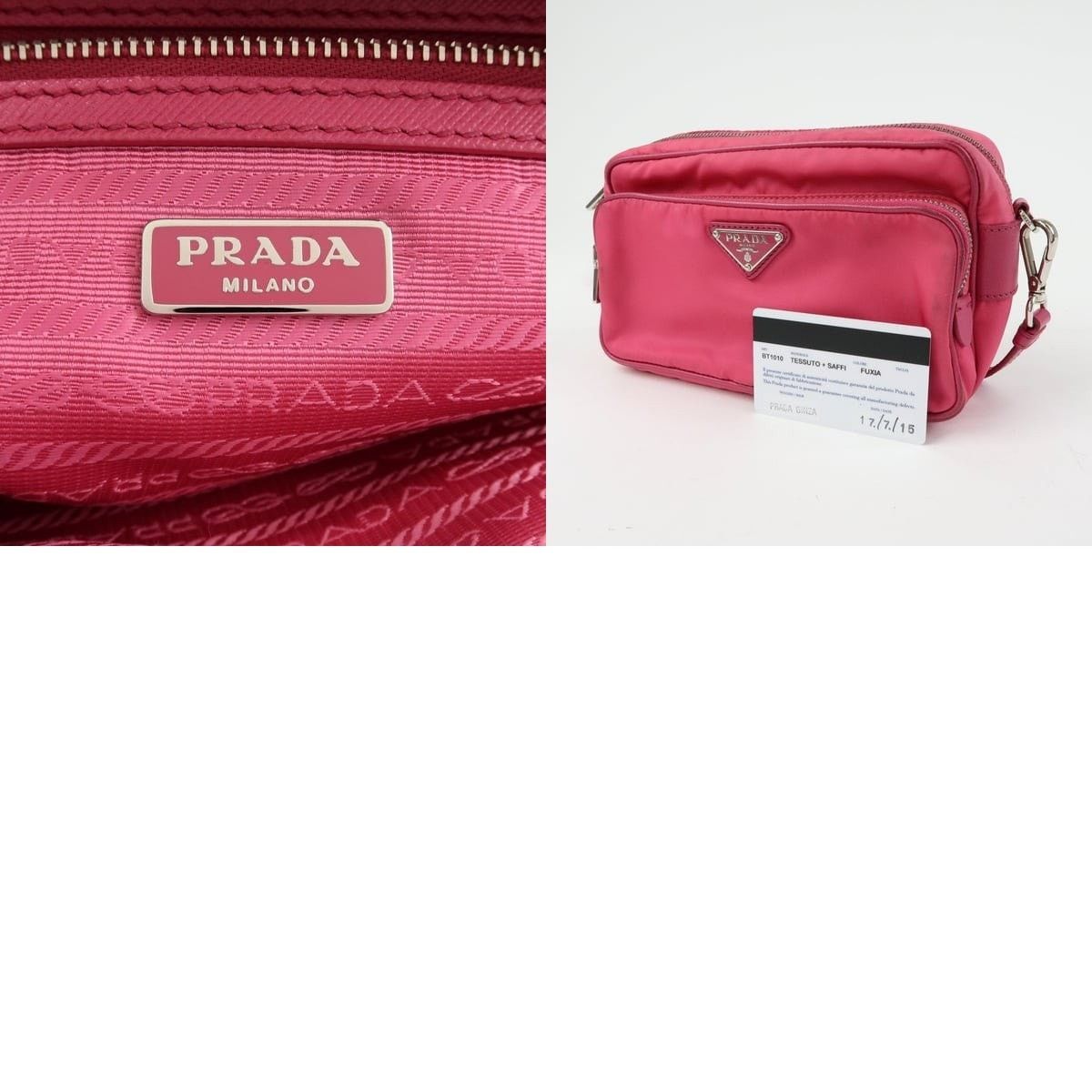 Prada Prada Triangle Logo Nylon Crossbody Bag Pink Size ONE SIZE - 8 Thumbnail