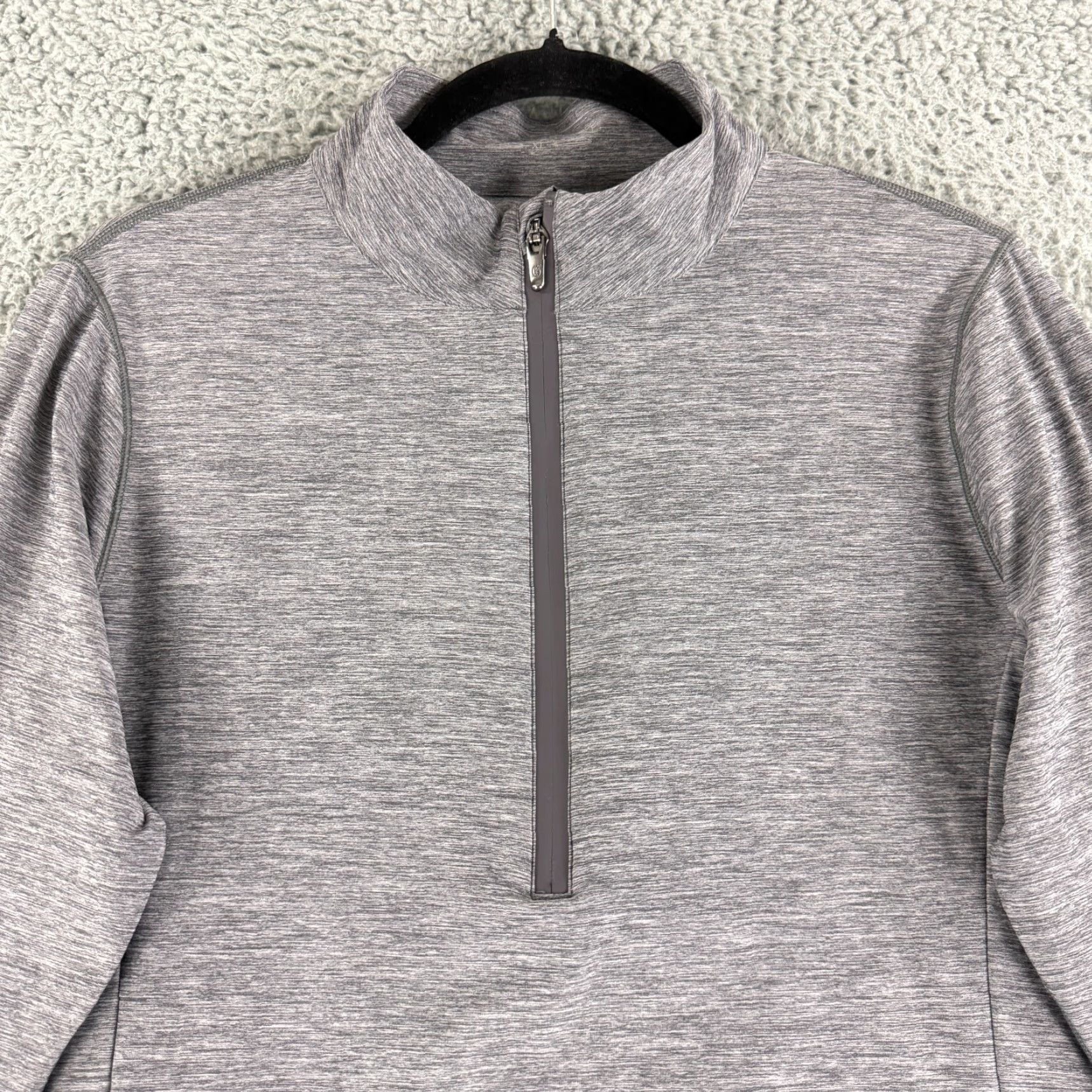 Vintage Greyson Halley Melange Quarter Zip Shirt Womens XL Gray Heathered Stretch Size XL / US 12-14 / IT 48-50 - 2 Thumbnail