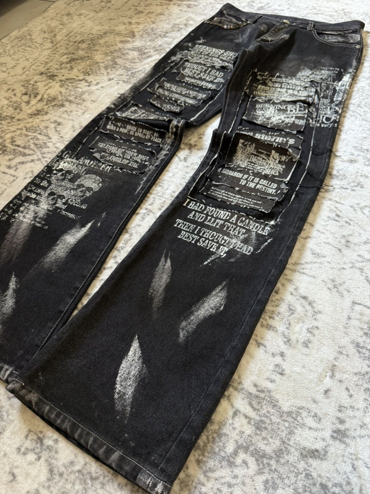 Japanese Brand Rare Bernings Sho Poems Riot Studded Flared Jeans Japan Size US 30 / EU 46 - 14 Thumbnail