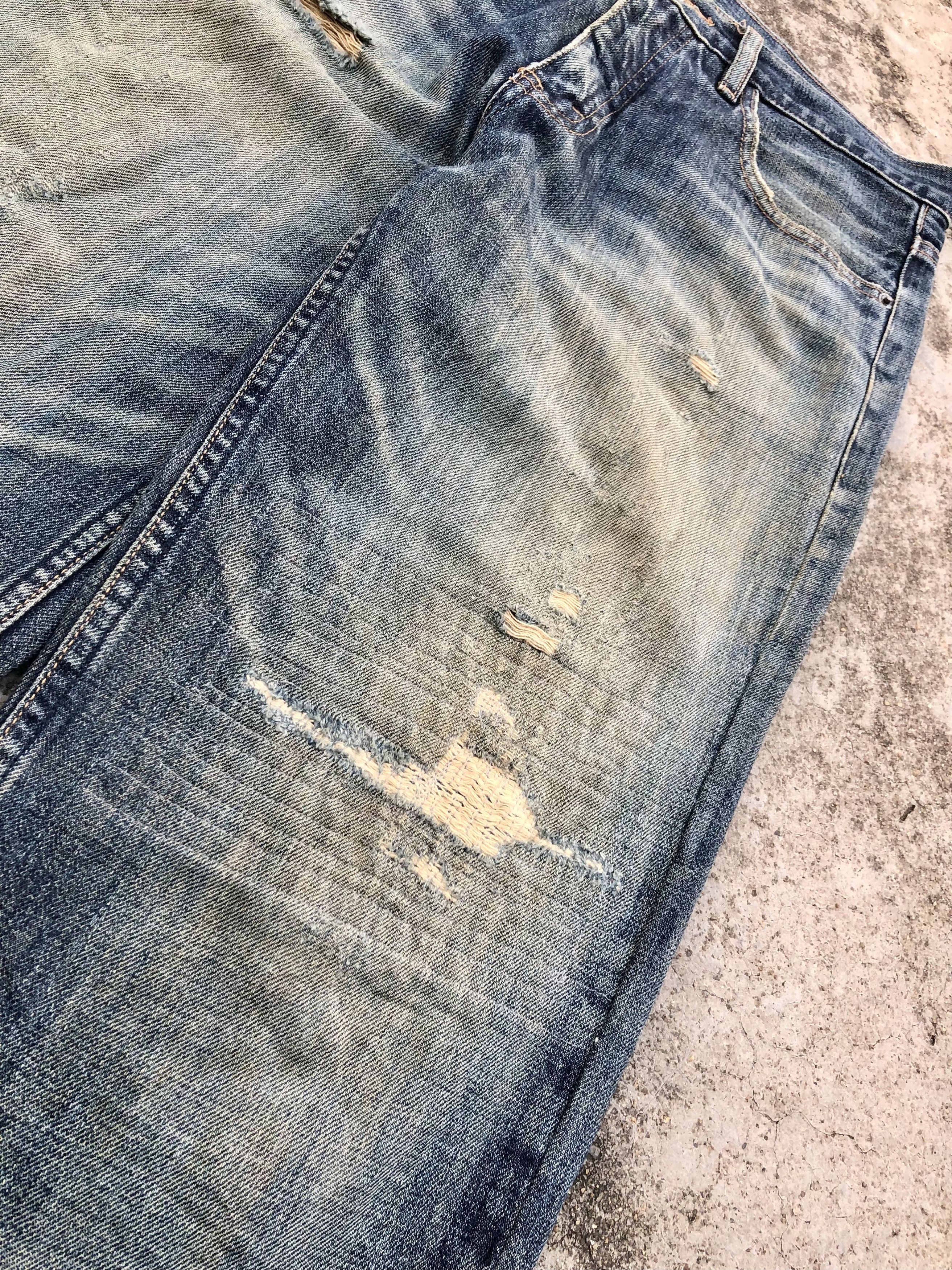 Tommy Hilfiger WIDE LEG TOMMY JEANS DISTRESSED DENIM Size US 31 - 11 Thumbnail