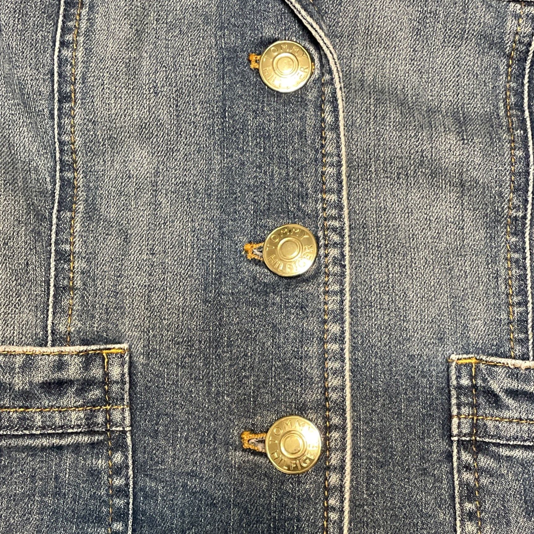 Tommy Hilfiger VINTAGE Tommy Hilfiger Women's Denim Jacket Blazer Sz 8 Light Blue Collared Button Up Jean Coat Size 30" / US 8 / IT 44 - 3 Thumbnail
