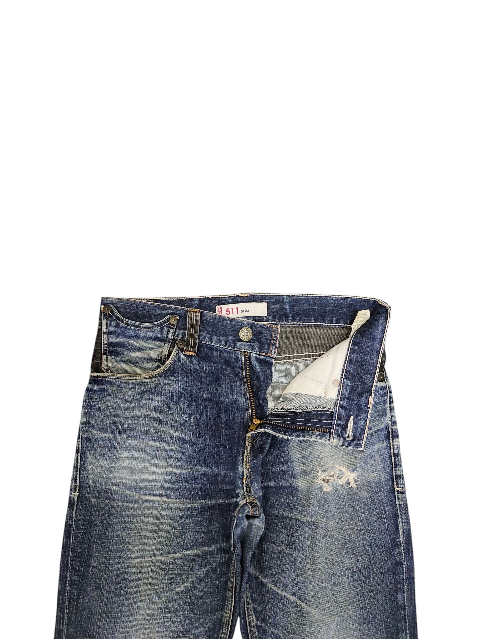 Kapital Vintage Levis 511 Slim Jeans - Distress Faded Grunge Denim Size US 32 / EU 48 - 7 Thumbnail