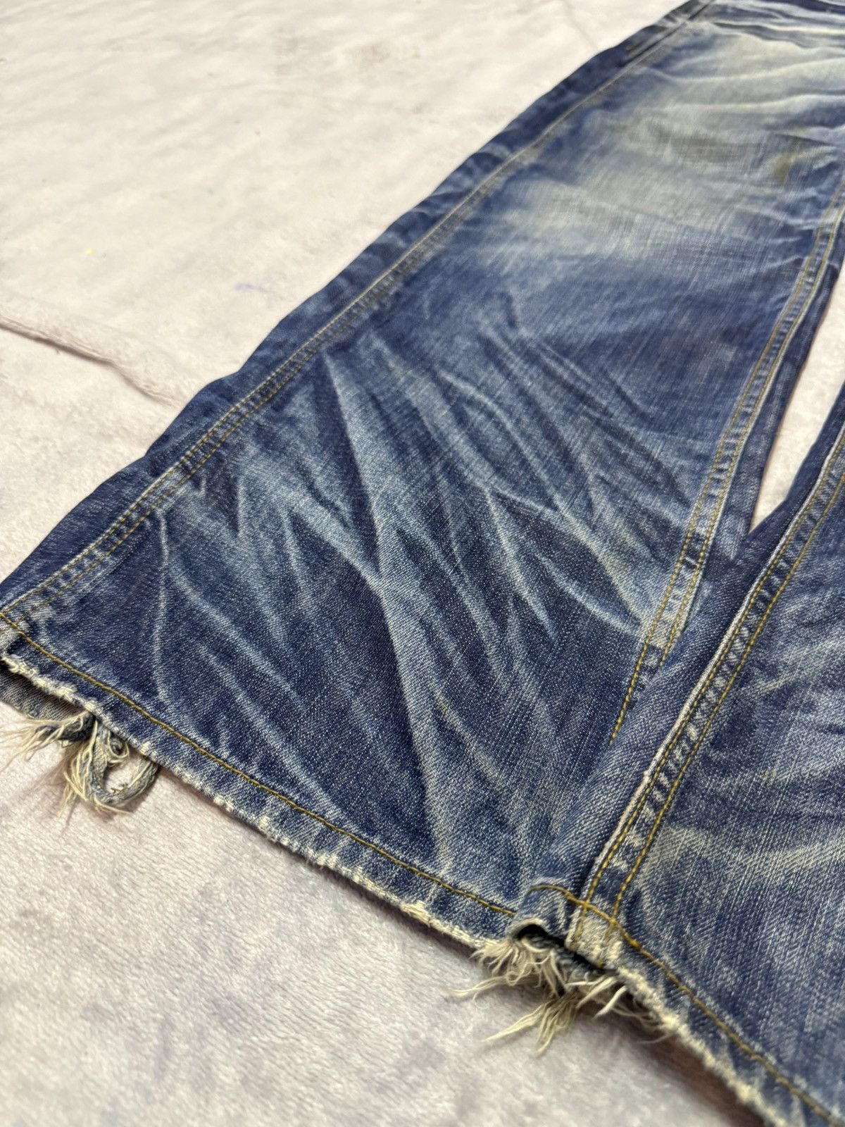Hysteric Glamour × Japanese Brand Old Army Japan Studded Claw Mark Muddy Wide Leg Flared Jeans Size US 30 / EU 46 - 10 Thumbnail