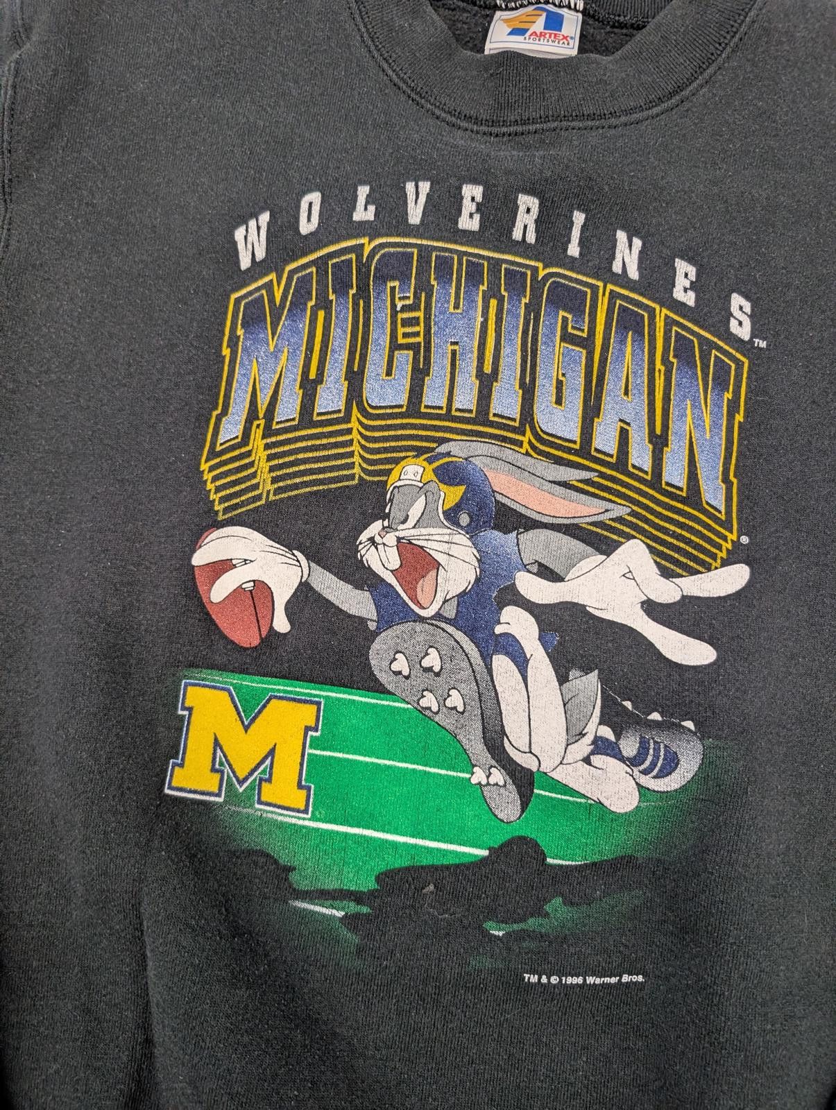 Vintage Vintage 90s Michigan Wolverines Bugs Bunny NCAA Sweater Size US XL / EU 56 / 4 - 3 Thumbnail