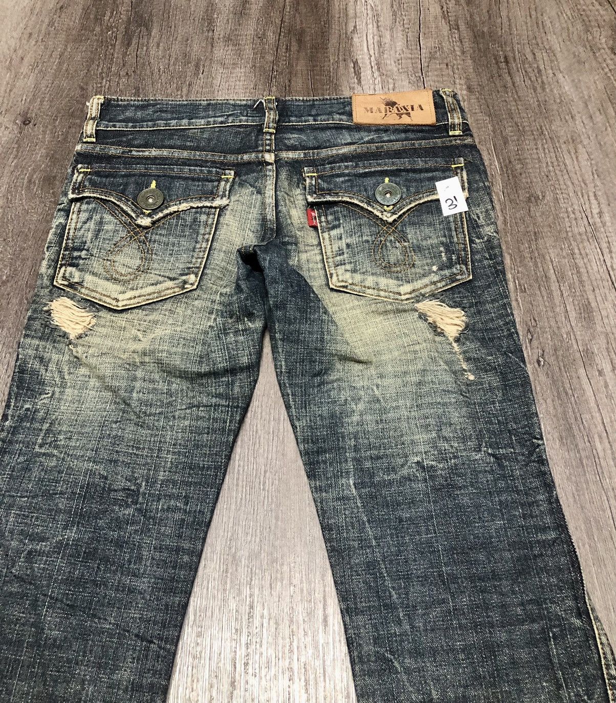 Japanese Brand Maraxia Distressed denim Jeans Size 31" - 4 Thumbnail