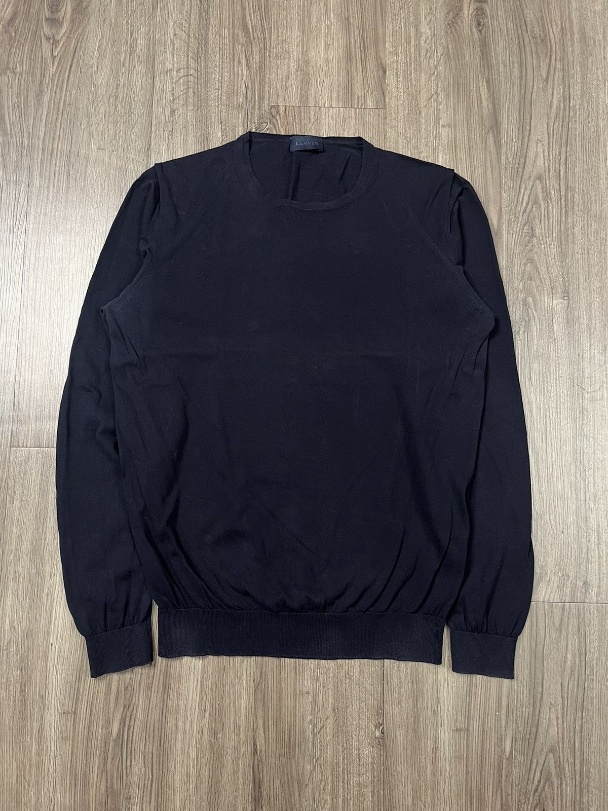 image of Lanvin Knit Pullover Sweater Light in Blue, Men's (Size XS)