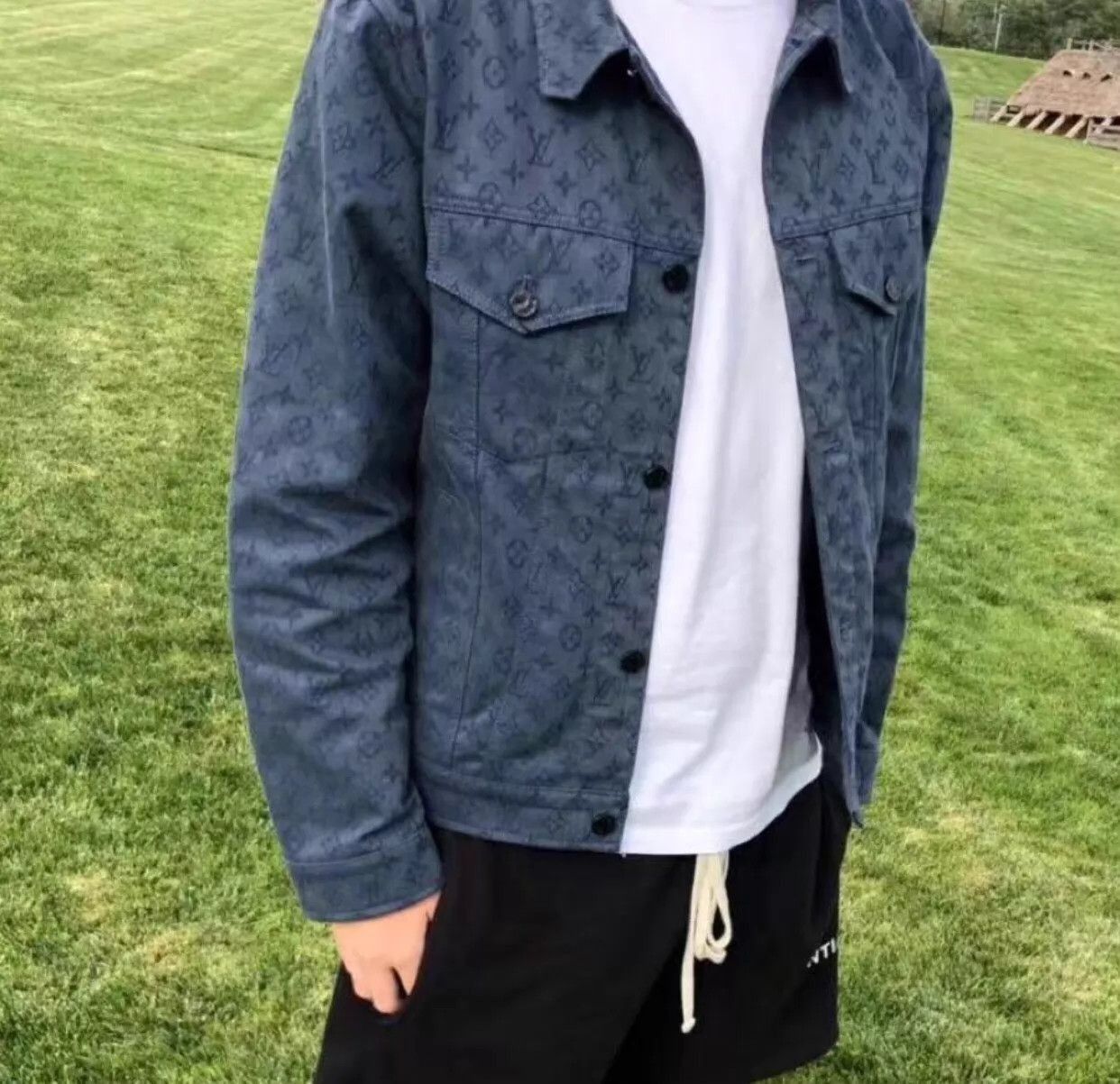 Louis Vuitton Blue Denim Jacket with Pattern - Size M Size US M / EU 48-50 / 2 - 2 Thumbnail