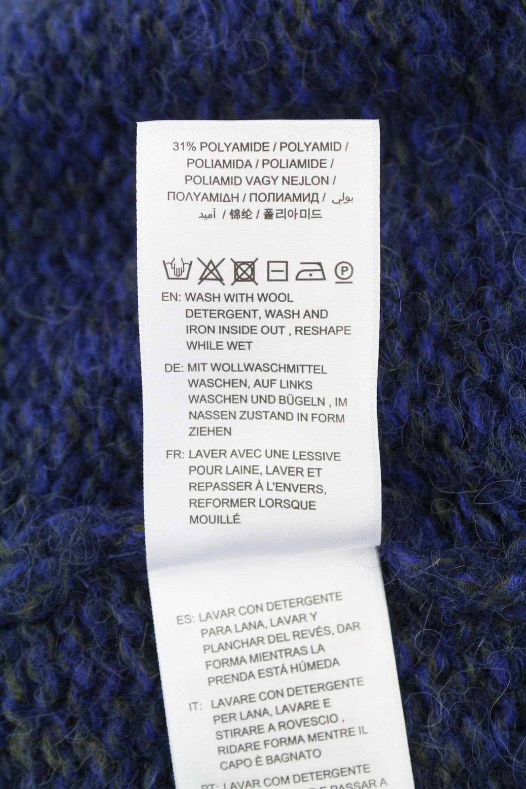 Gant MULTI YARN TURTLE L Evening Blue Wool Alpaca Jumper 87231 Size L / US 10 / IT 46 - 8 Thumbnail