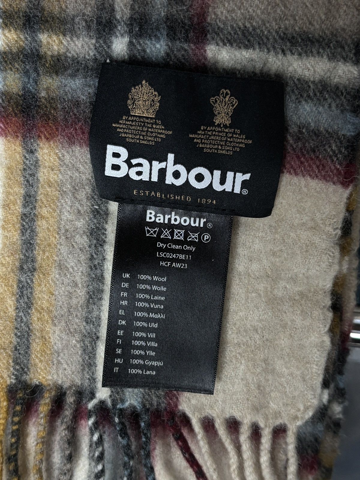 Barbour Barbour Checkered Wool Scarf Size ONE SIZE - 4 Thumbnail