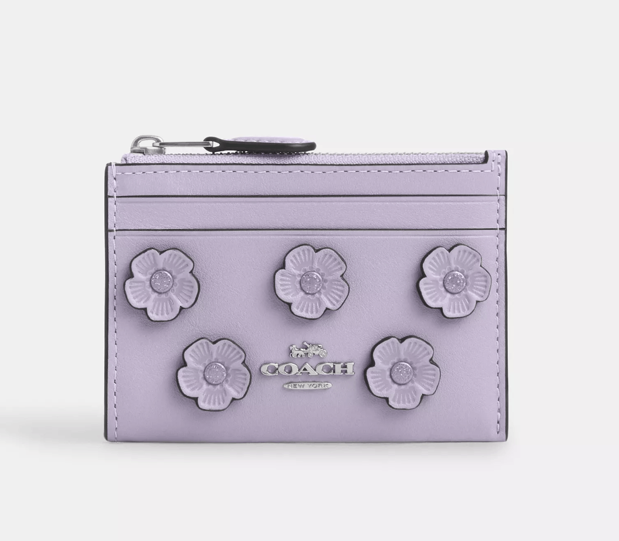 Coach Mini Skinny Id Case With Floral Applique CAT65 Size ONE SIZE - 4 Thumbnail