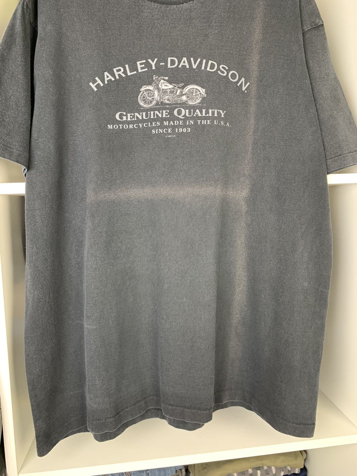 Harley Davidson × Vintage Vintage 90s Harley Davidson Faded Single Stitch T-shirt Size US XL / EU 56 / 4 - 10 Thumbnail