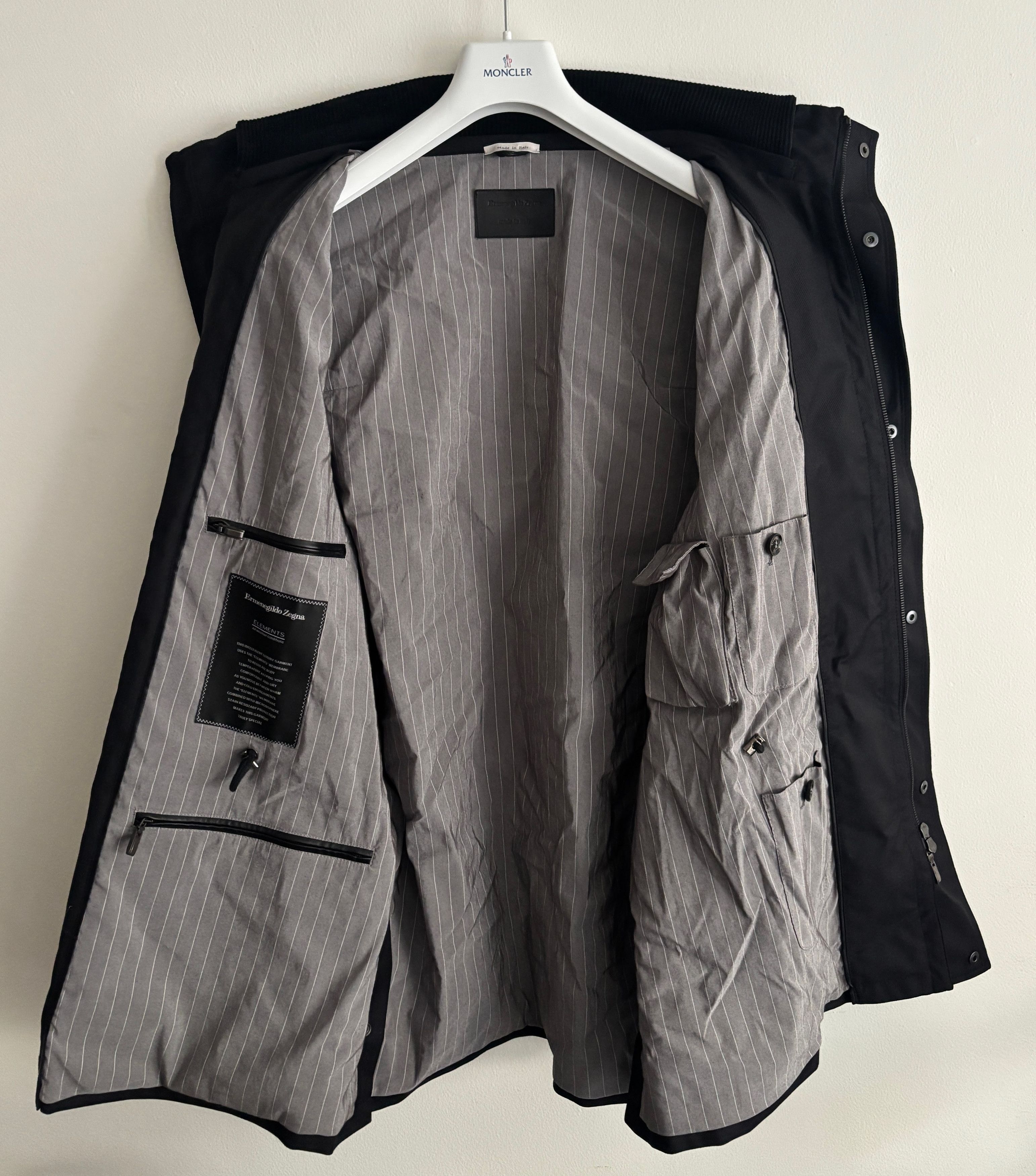 Ermenegildo Zegna $3495 Elements Black Wool Parka Jacket/ Coat - 44/ XL Size US L / EU 52-54 / 3 - 6 Thumbnail