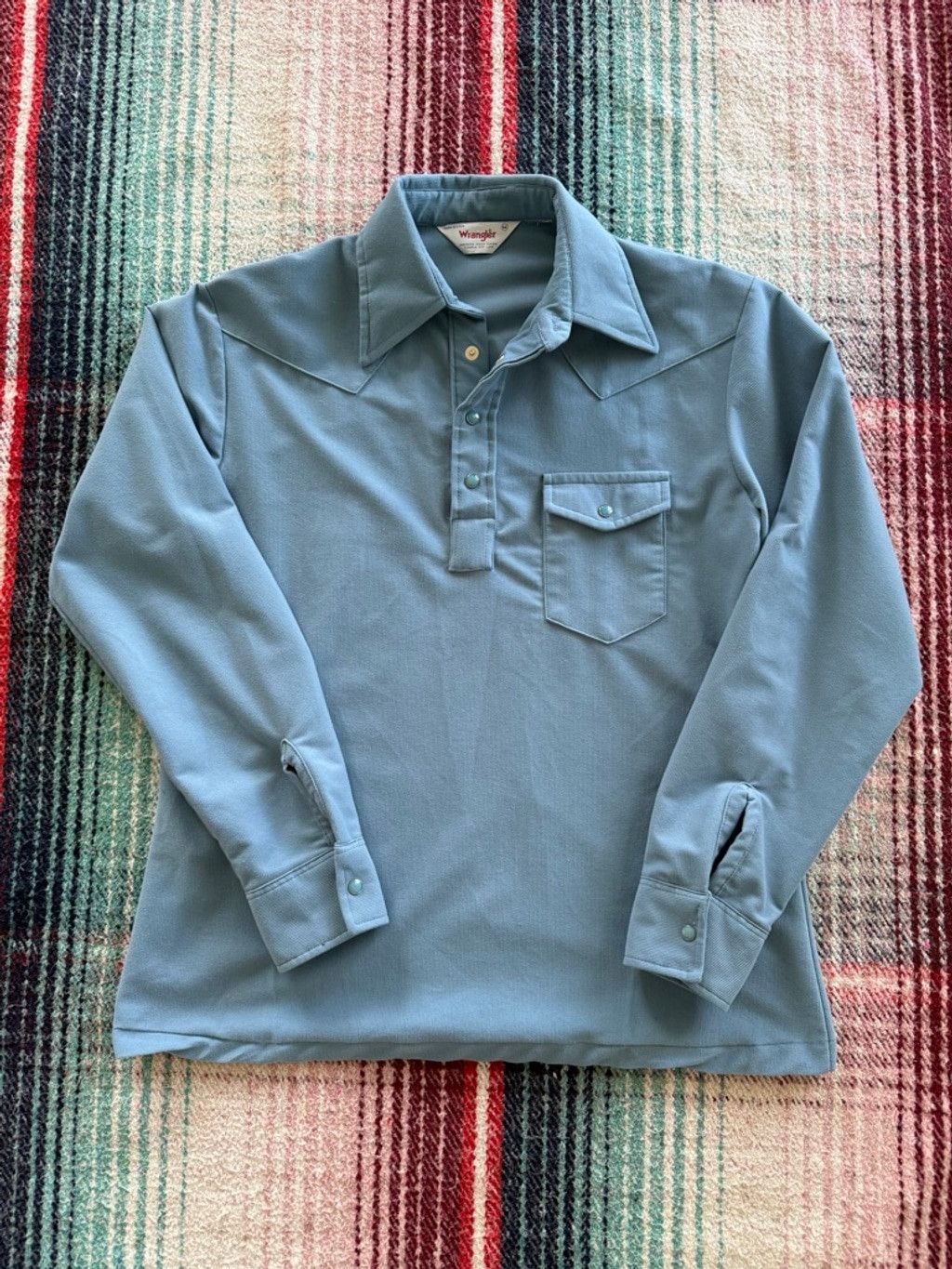 Wrangler 70s Wrangler Blue Pearl Snap Popover Shirt M Size US M / EU 48-50 / 2 - 1 Thumbnail