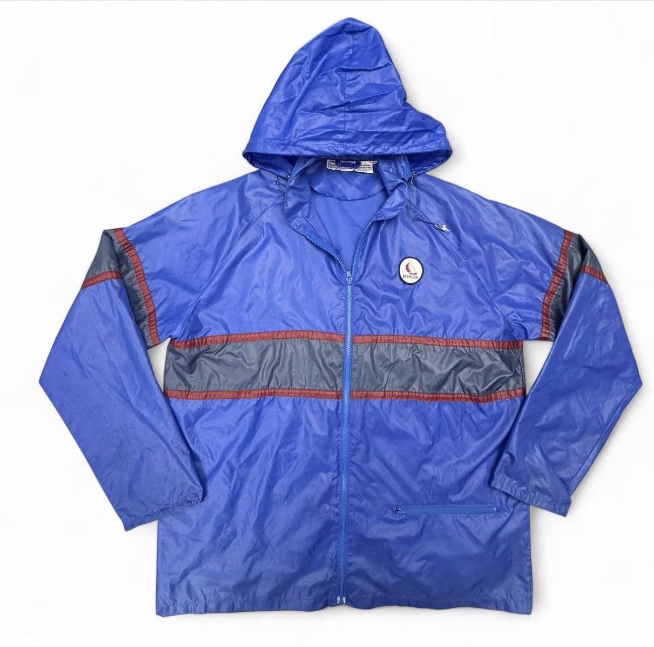 Other VTG 80s Newport Bermuda Hooded Nylon Windbreaker Colorblock Size US XL / EU 56 / 4 - 3 Thumbnail