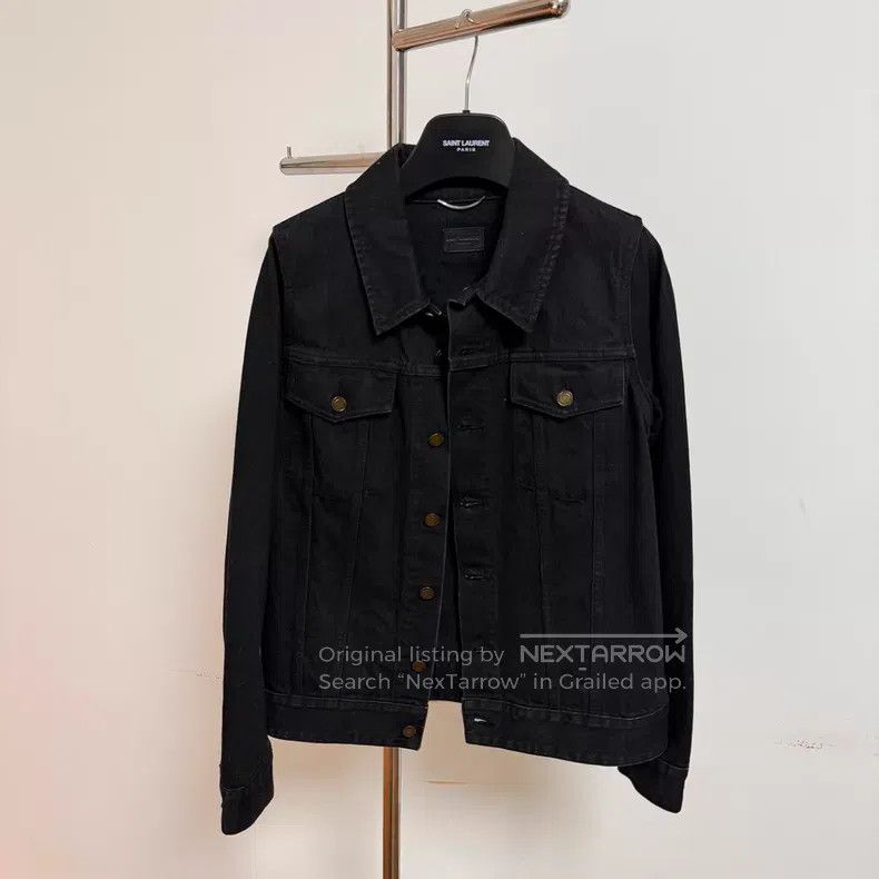 Saint Laurent Paris Saint Laurent Paris Black Washed Distressed Stencil Denim Size US L / EU 52-54 / 3 - 1 Thumbnail