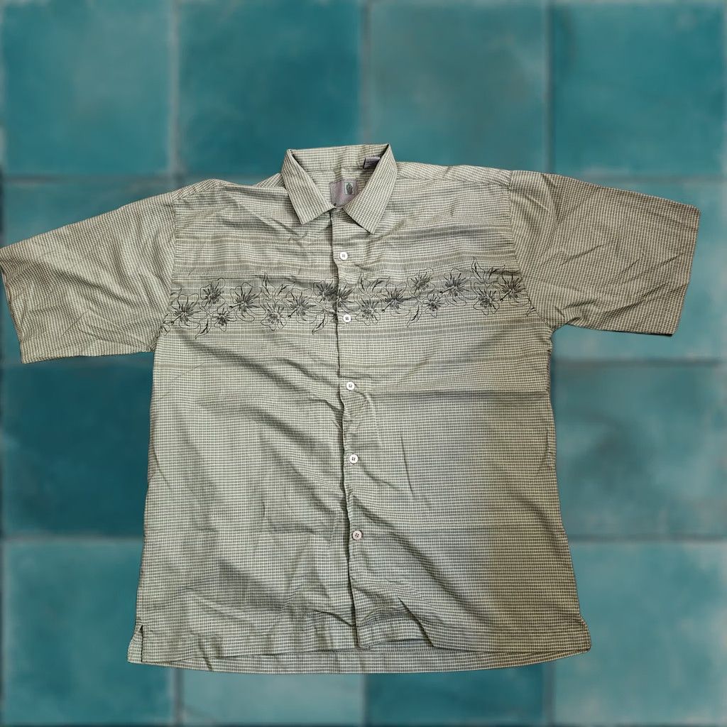 Vintage Pineapple Connection Hawaiian Green Floral Button Up Men's Shirt L Size US L / EU 52-54 / 3 - 1 Thumbnail