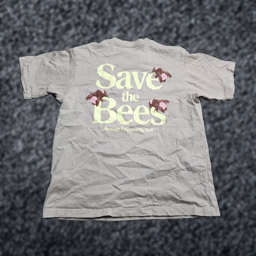 Golf Wang VINTAGE Golf Wang Mens T-Shirt Short Sleeve Crew Neck Cotton Save the Bees Flower Boy Designer Hip Hop Classic S Beige Size US S / EU 44-46 / 1 - 1 Thumbnail