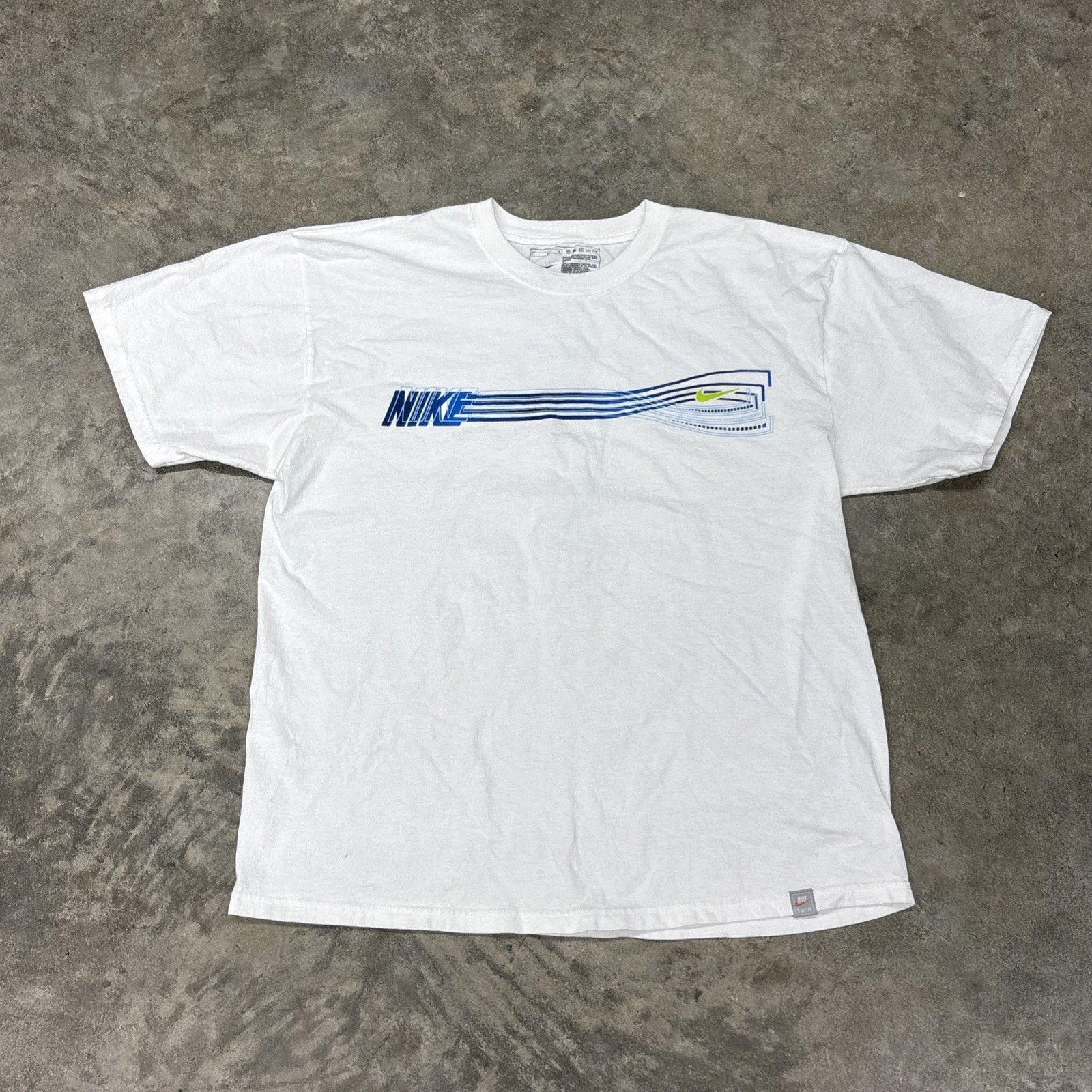 Nike Vintage Y2K Nike Swim Tshirt White Sz Large Unisex Size US L / EU 52-54 / 3 - 1 Thumbnail
