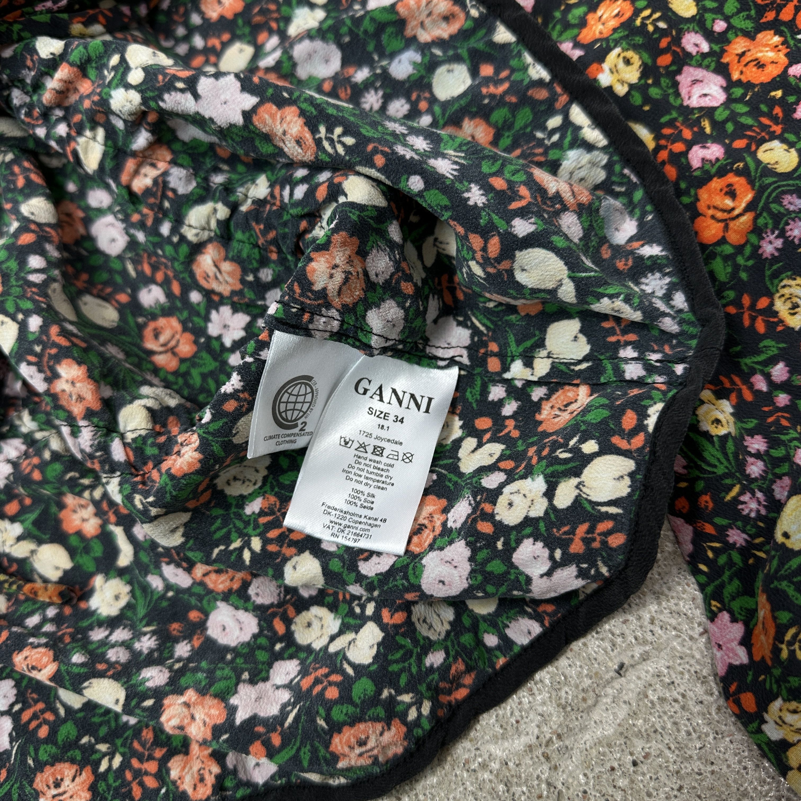 Ganni Vintage Casual Preppy Floral Silk Ganni Shirt Y2K Size XS / US 0-2 / IT 36-38 - 6 Thumbnail