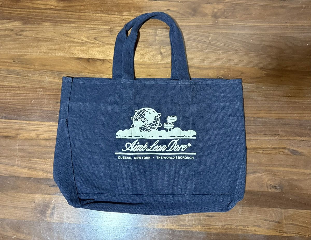 Aime Leon Dore Aime Leon Dore ALD Large Unisphere Tote Bag Logo Canvas Navy Size ONE SIZE - 1 Thumbnail