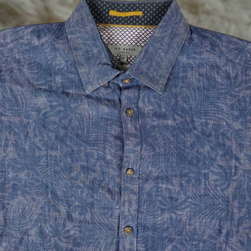 Ted Baker Ted Baker London Casual Button-Up Shirt Mens Size 4 Blue Short Sleeve Size US S / EU 44-46 / 1 - 1 Thumbnail