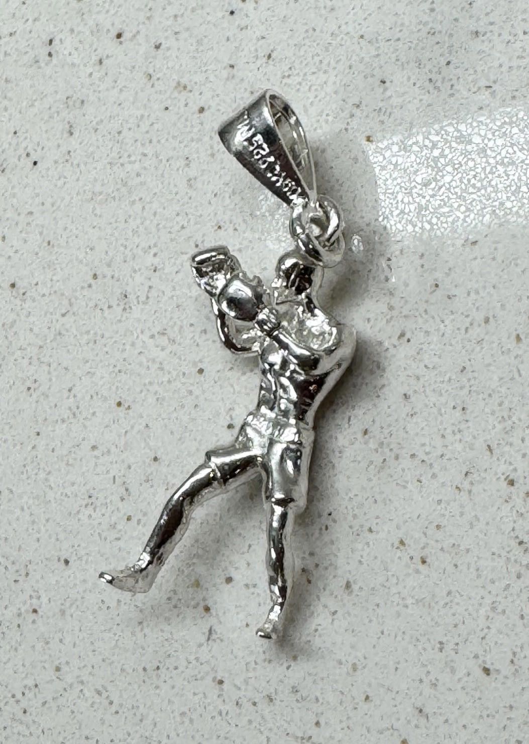 Designer .925 Sterling Silver Boxer Charm Man Boxing 3D Loose Pendant Size ONE SIZE - 4 Thumbnail