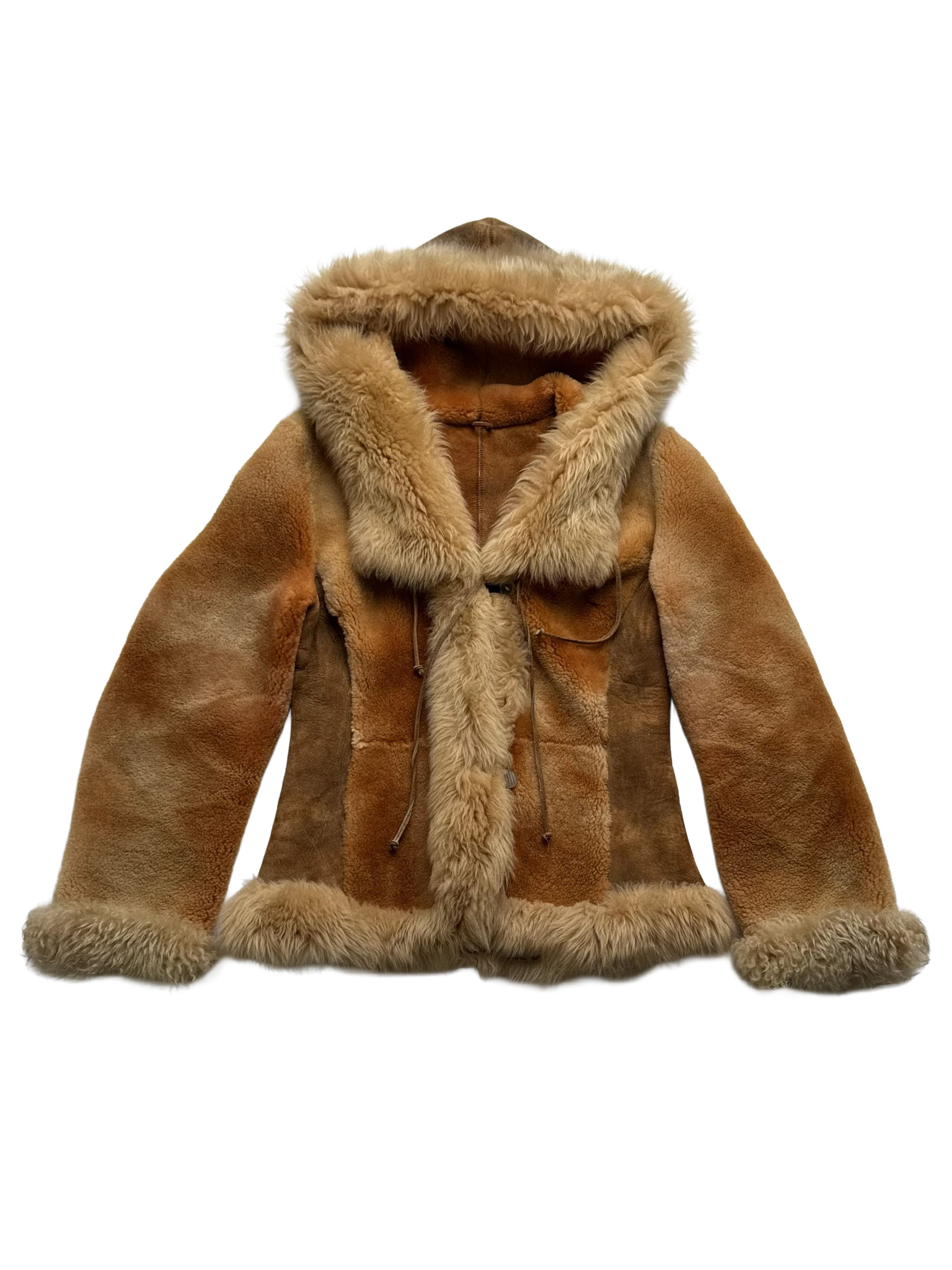 Vintage Vintage Real Sheepskin Hooded Jacket Size L / US 10 / IT 46 - 6 Thumbnail