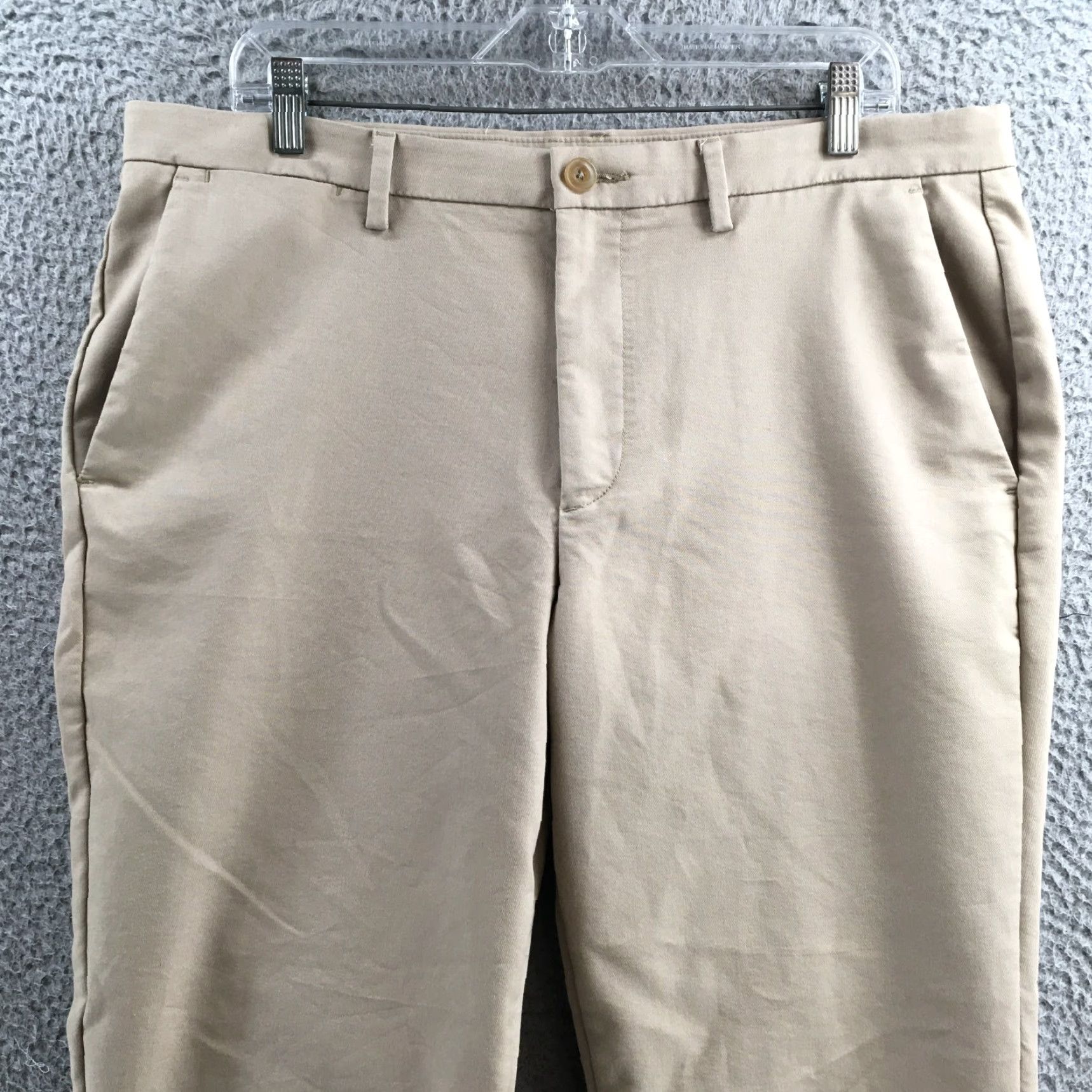 Calvin Klein Calvin Klein Chino Pants Men Beige Cotton Blend Mid Rise Flat Front Casual 36x32 Regular Mens Slim? Size US 36 / EU 52 - 2 Thumbnail