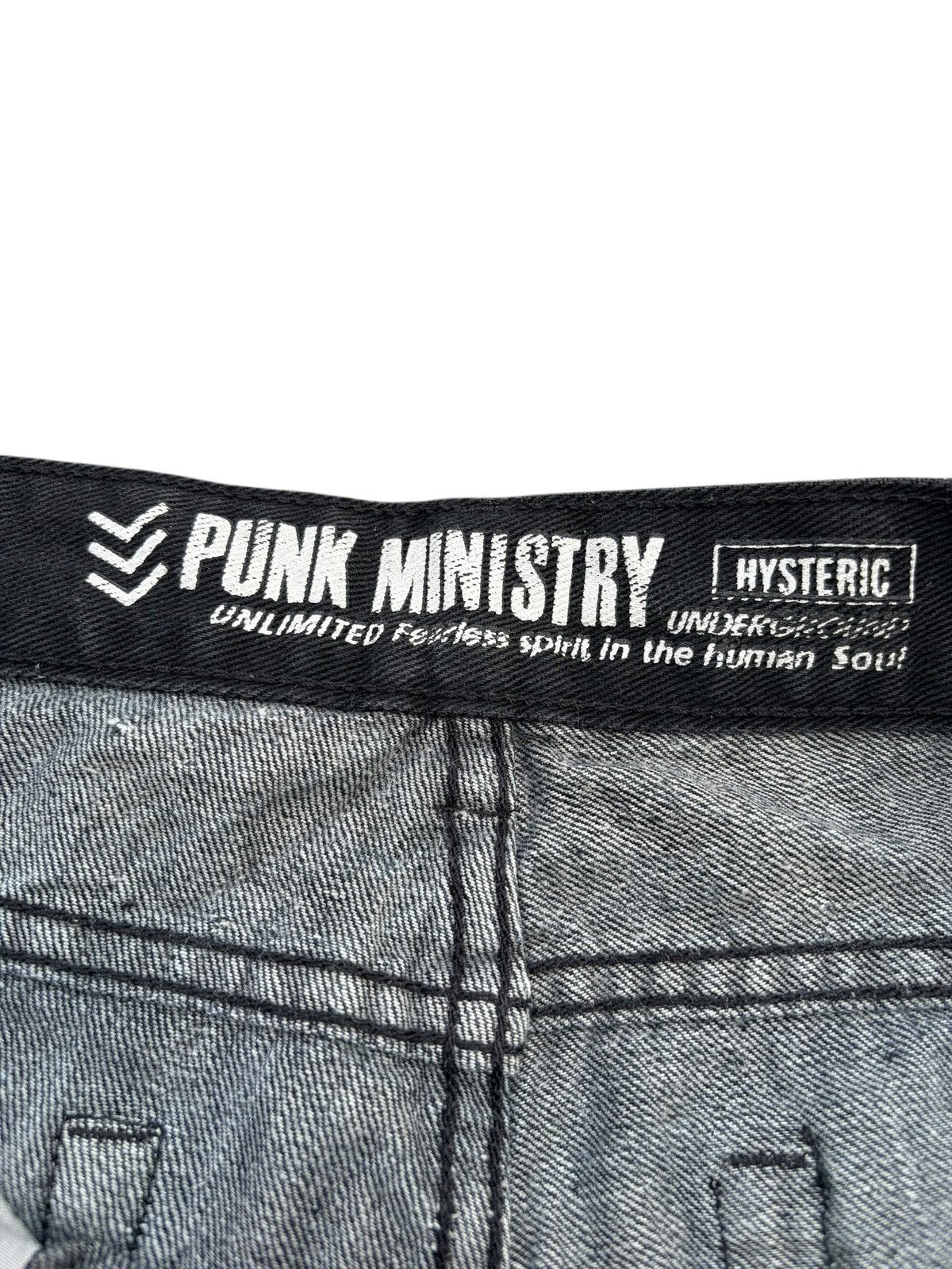 Hysteric Glamour PUNK MINISTRY HYSTERIC DOUBLE WAIST CLAWNMARK DISTESSEDDENIM Size US 35 - 14 Thumbnail