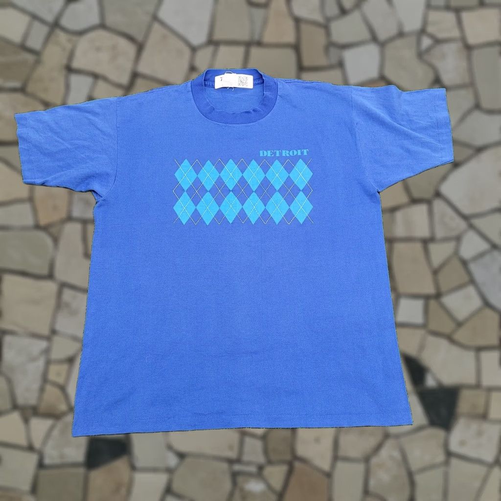 Vintage VINTAGE Detroit Argyle Shirt Womens Large 20x24 USA Shirt Graphic Tee 80s Crew Neck Short Sleeve Men/Women Size L / US 10 / IT 46 - 1 Thumbnail